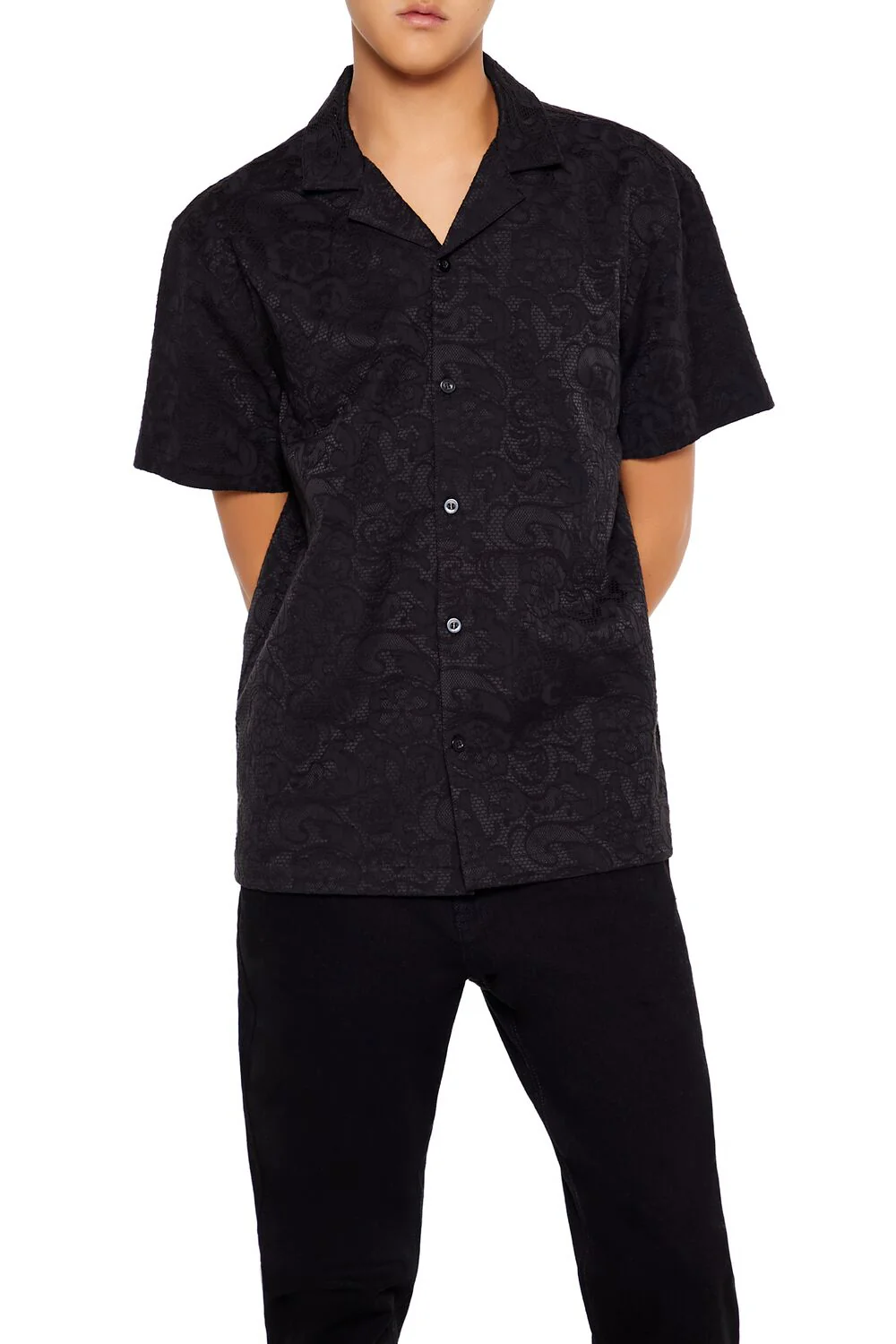 Textured Floral Lace Shirt - Image 6