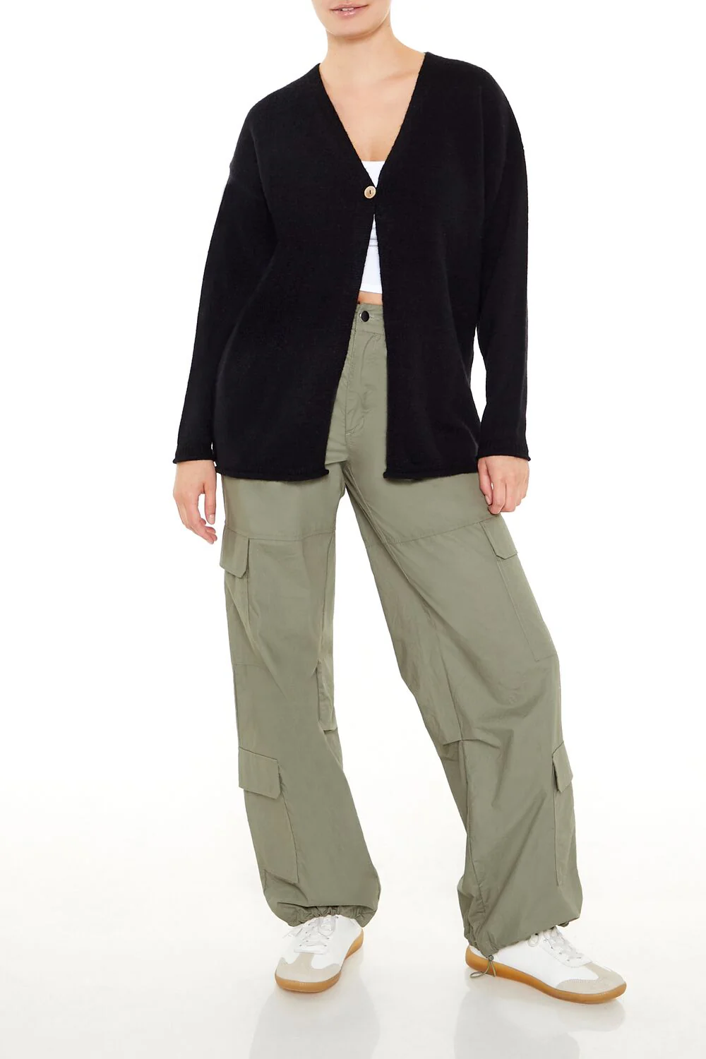 Split-Hem Cardigan Sweater - Image 2