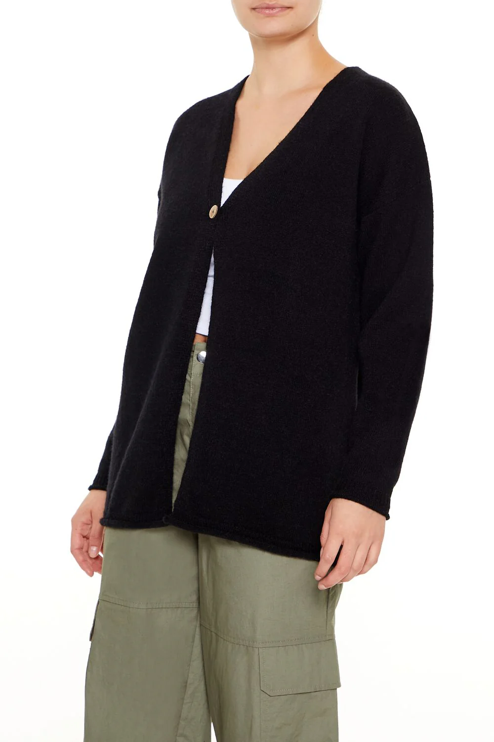 Split-Hem Cardigan Sweater - Image 4