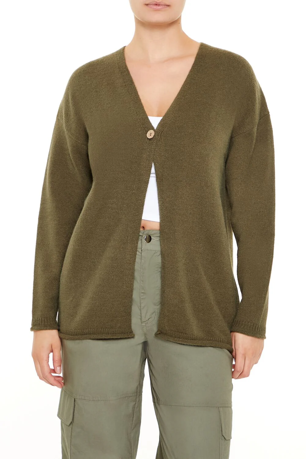 Split-Hem Cardigan Sweater - Image 6