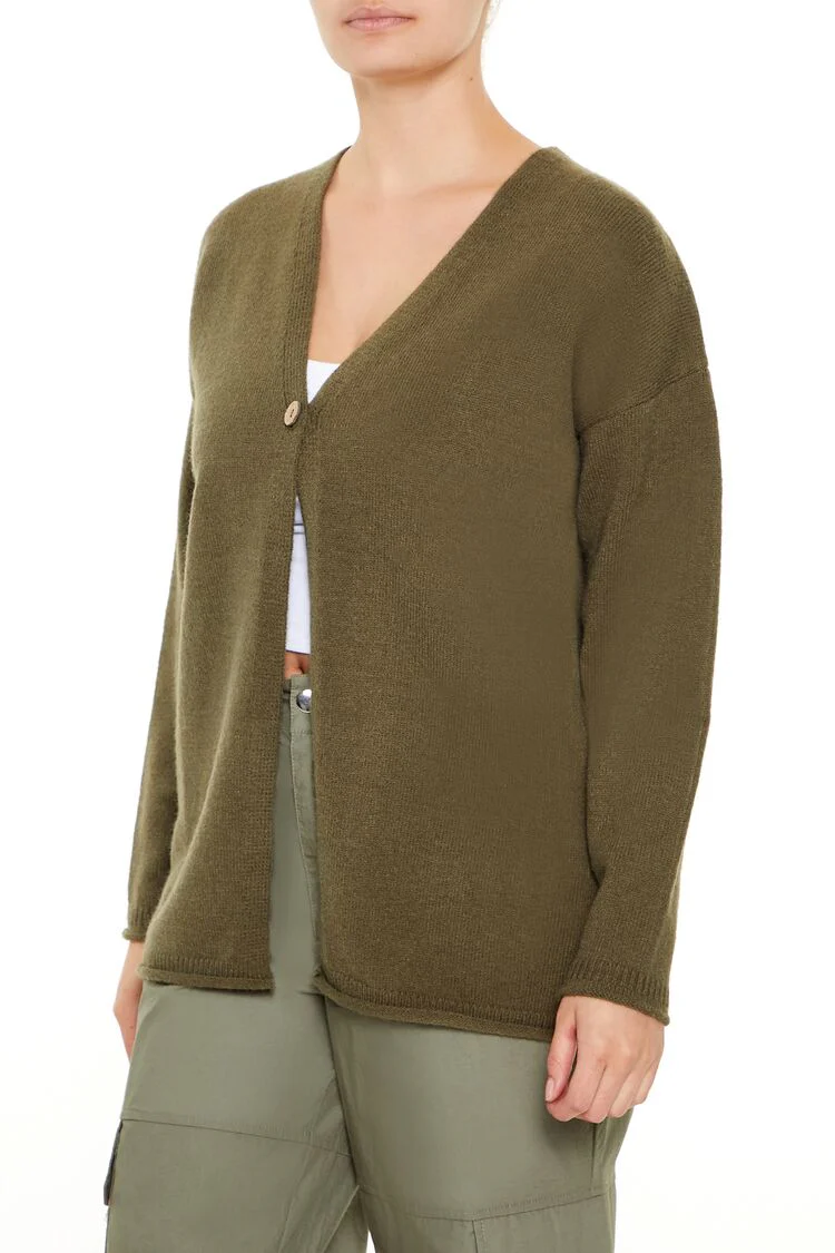 Split-Hem Cardigan Sweater - Image 9