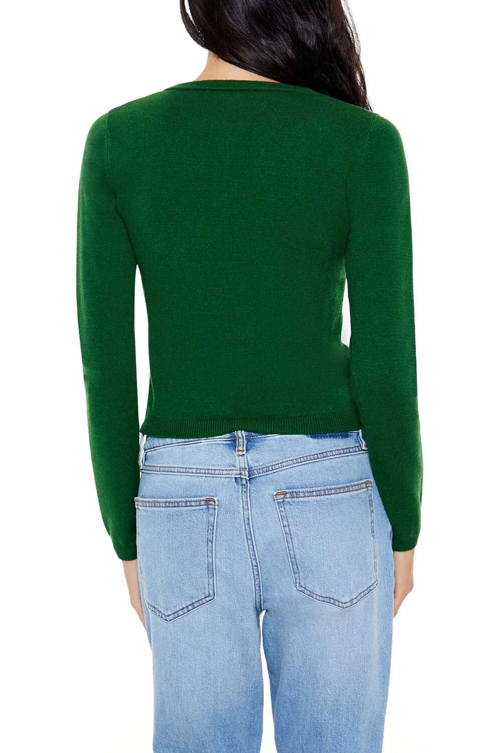 Bow Cropped Cardigan Sweater - Image 5