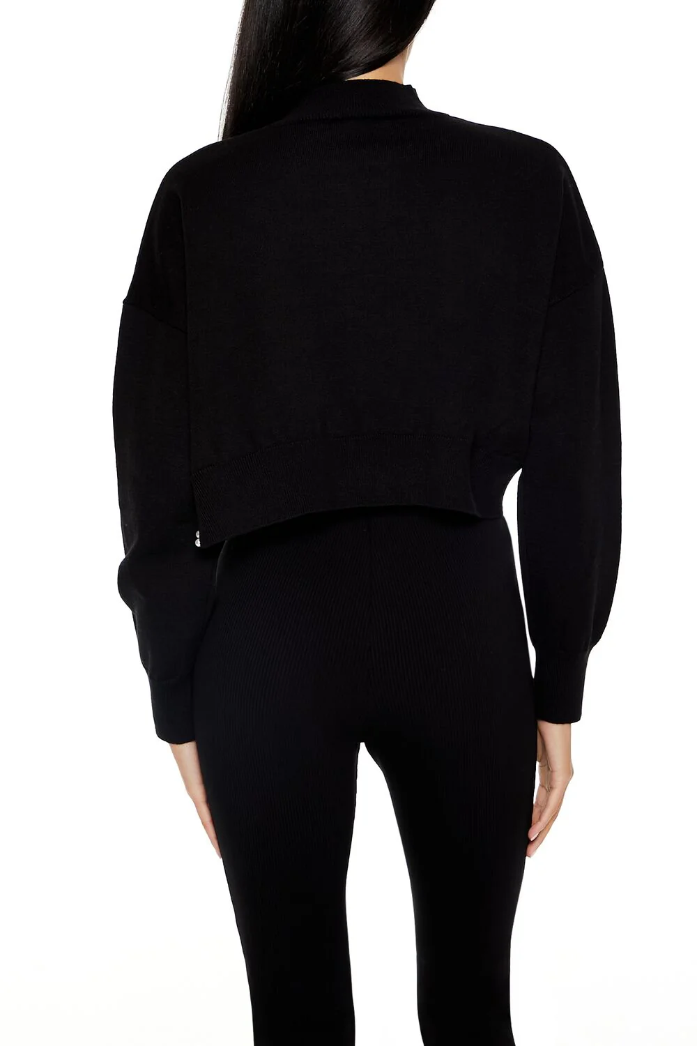 Faux Pearl-Trim Cropped Sweater - Image 5
