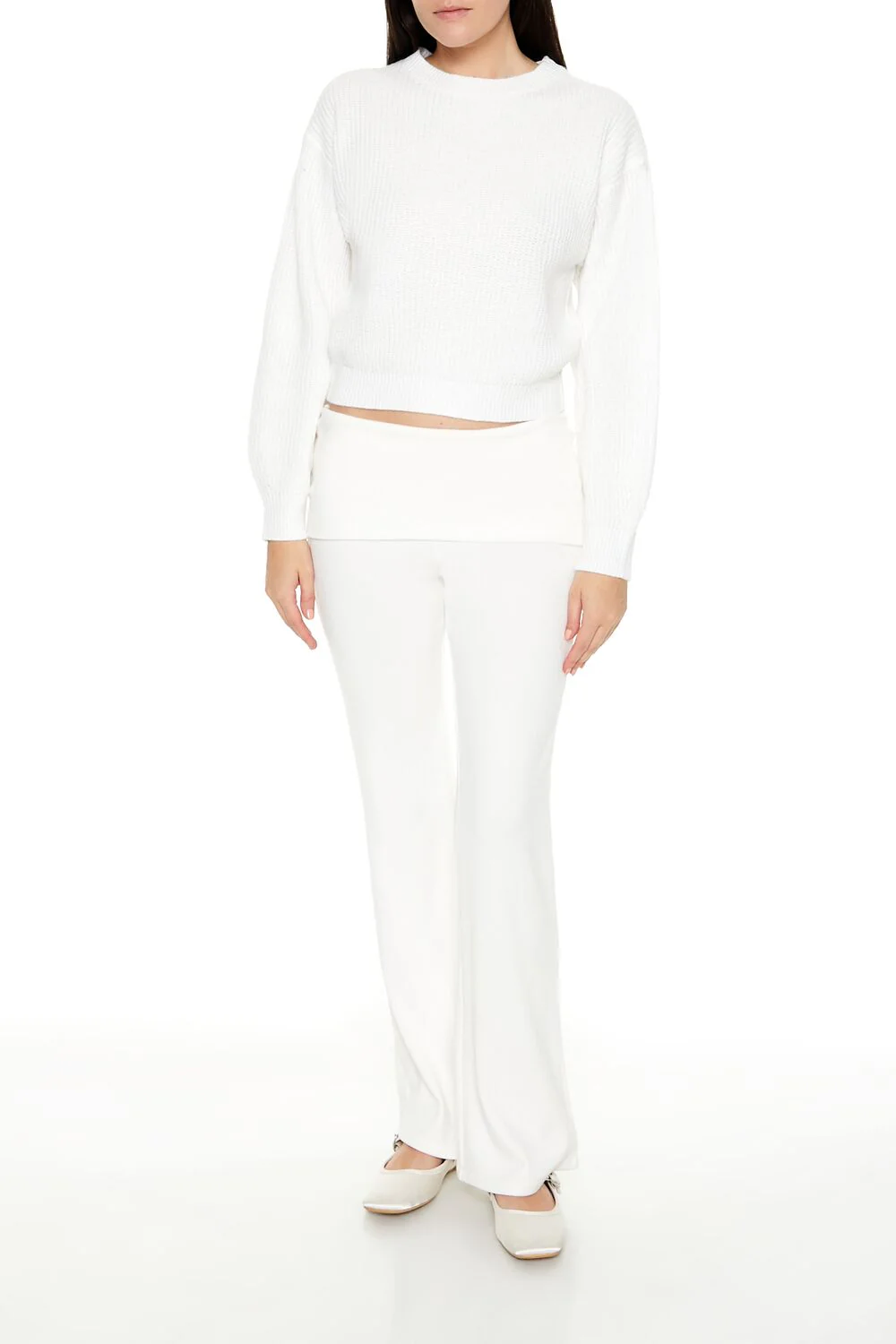 Cropped Drop-Sleeve Sweater - Image 2