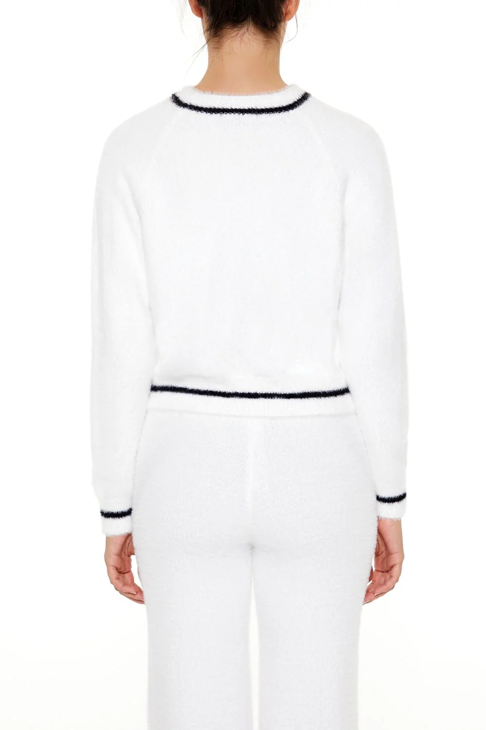 Two-Tone Fuzzy Knit Sweater - Image 10