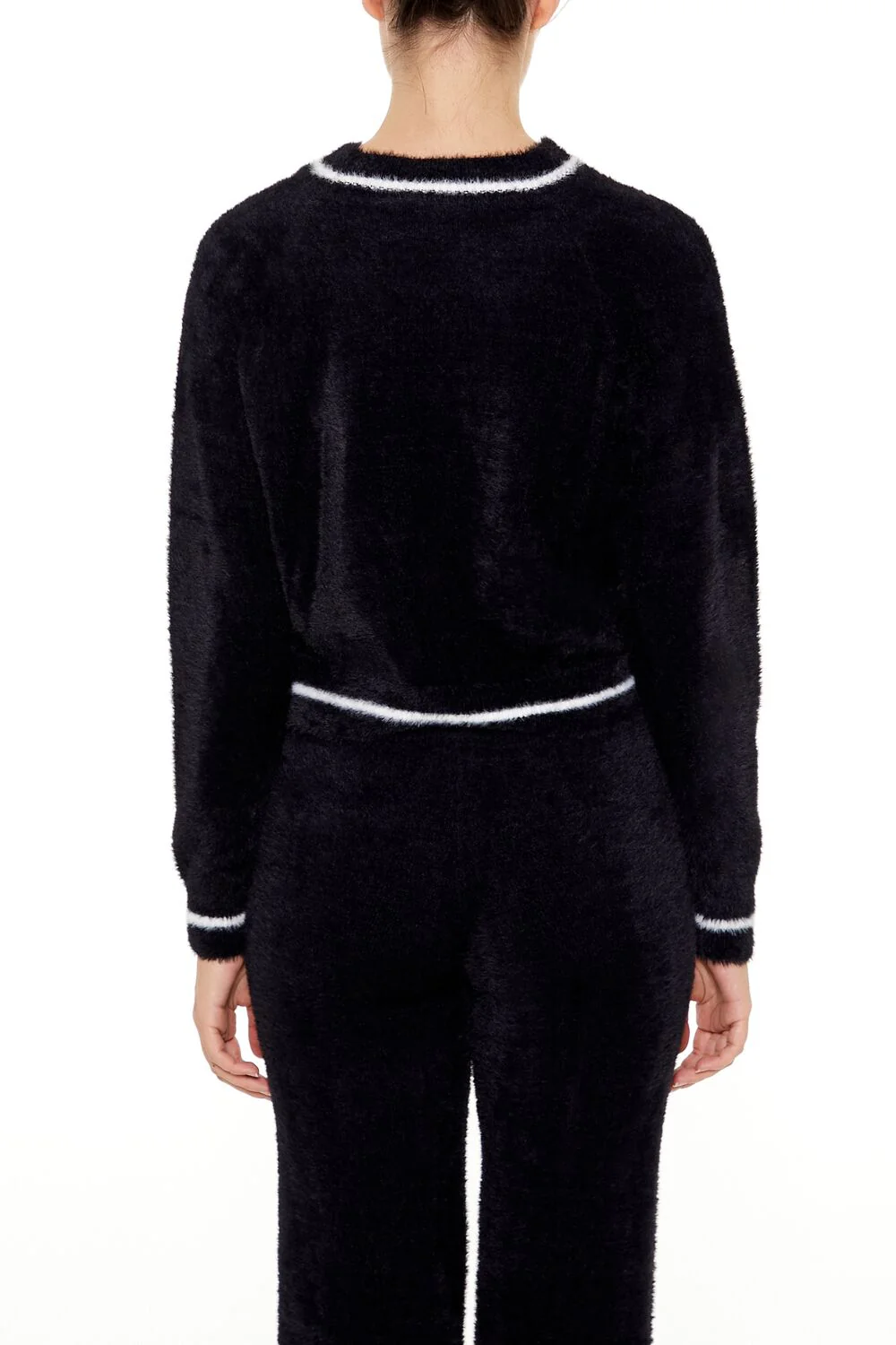 Two-Tone Fuzzy Knit Sweater - Image 5