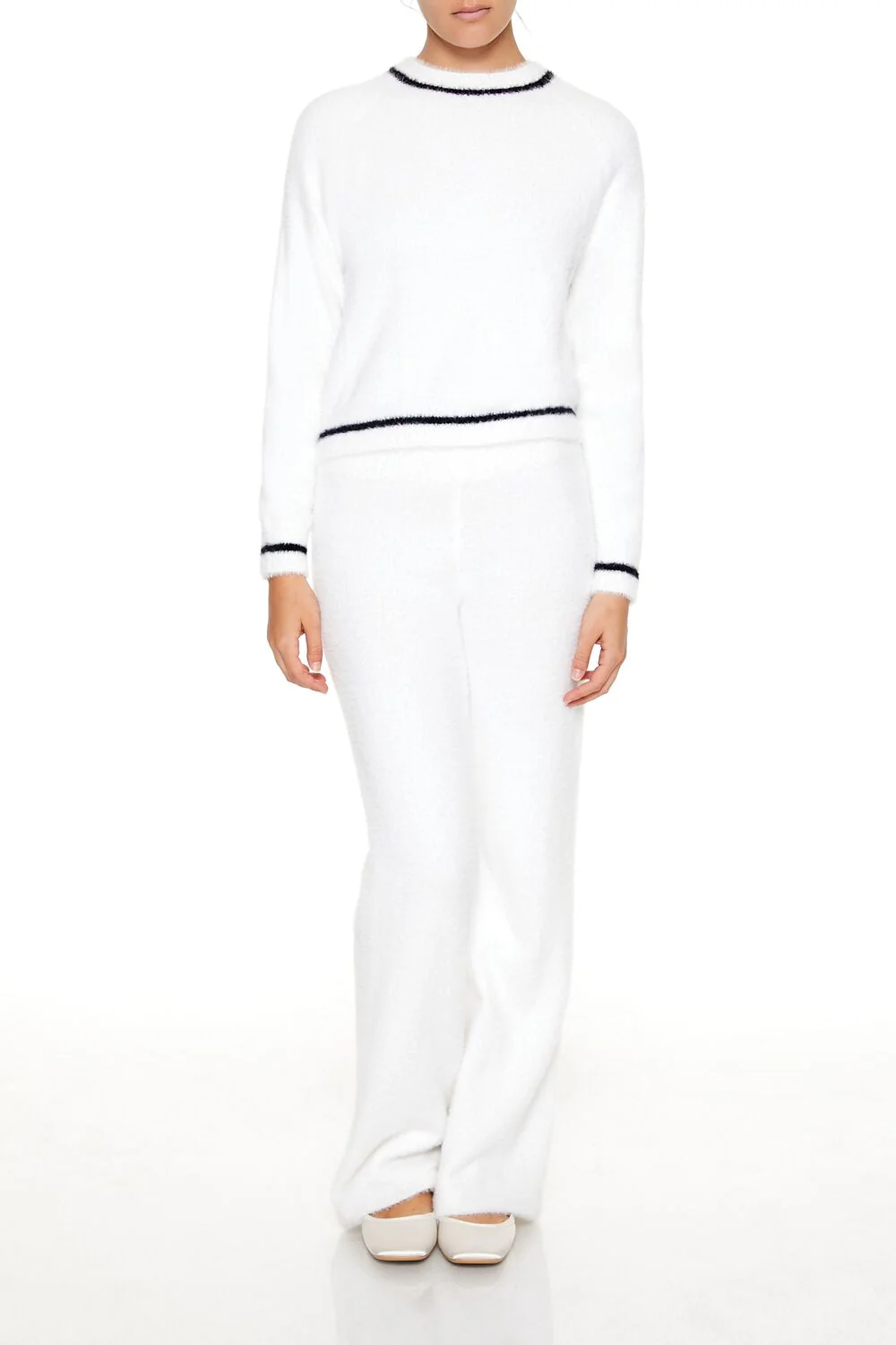 Two-Tone Fuzzy Knit Sweater - Image 7