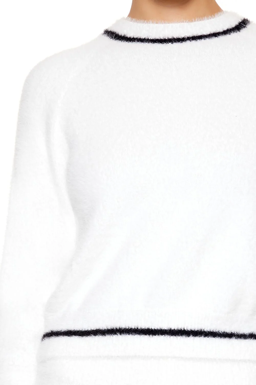 Two-Tone Fuzzy Knit Sweater - Image 8