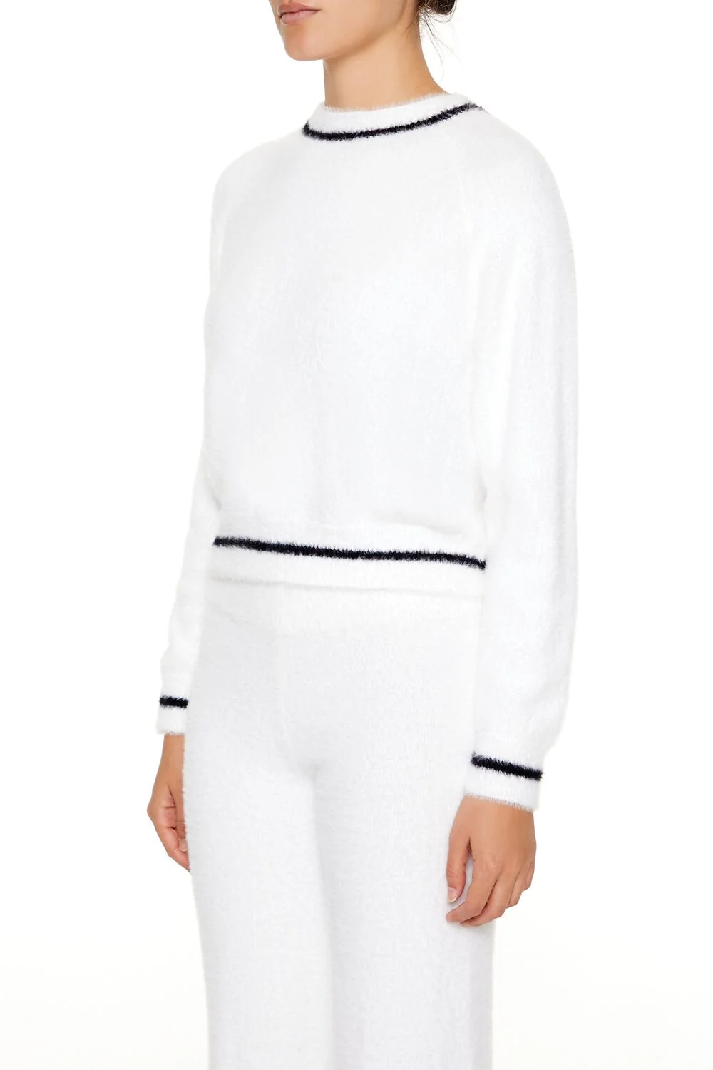 Two-Tone Fuzzy Knit Sweater - Image 9
