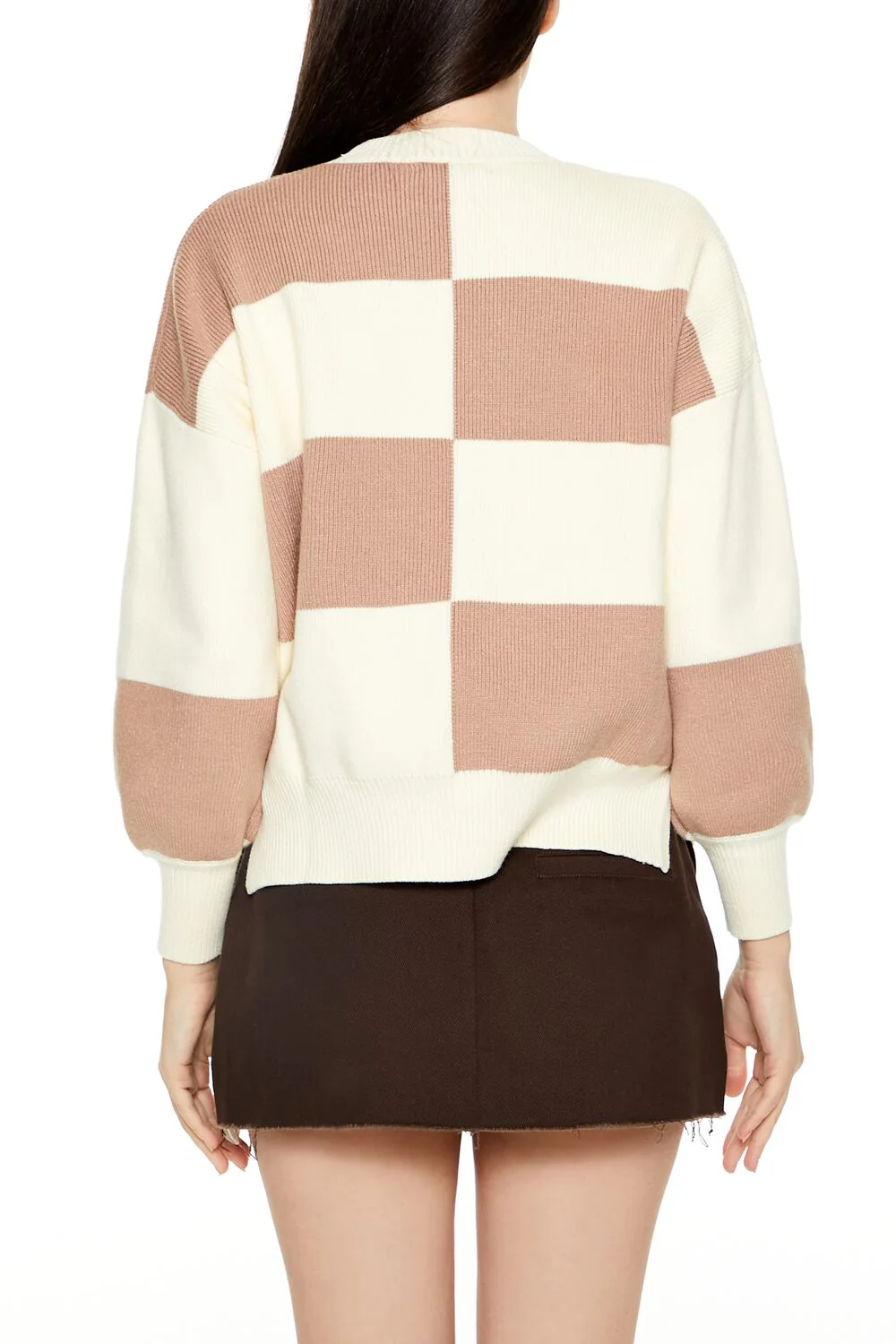 Checkered Round-Neck Sweater - Image 5