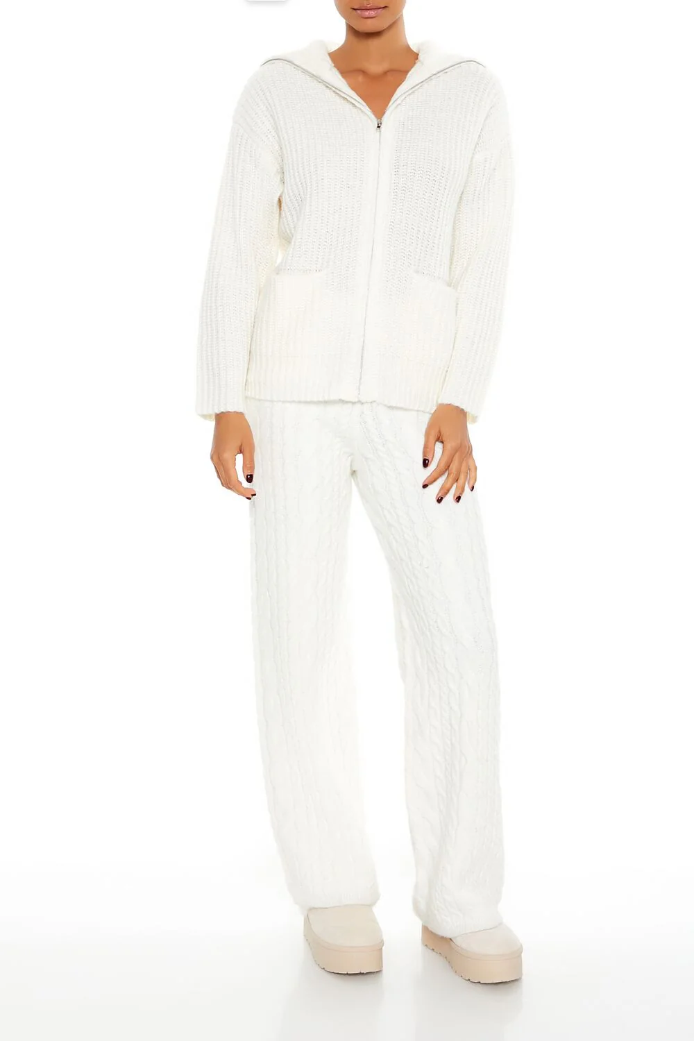 Ribbed Knit Zip-Up Sweater - Image 2