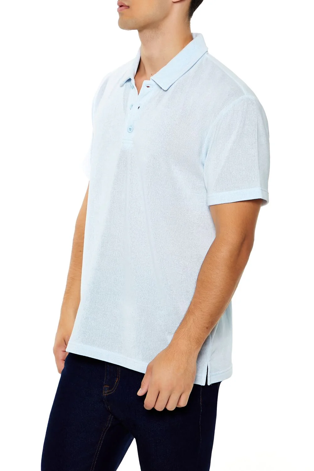 Soft Ribbed Knit Polo Shirt - Image 4