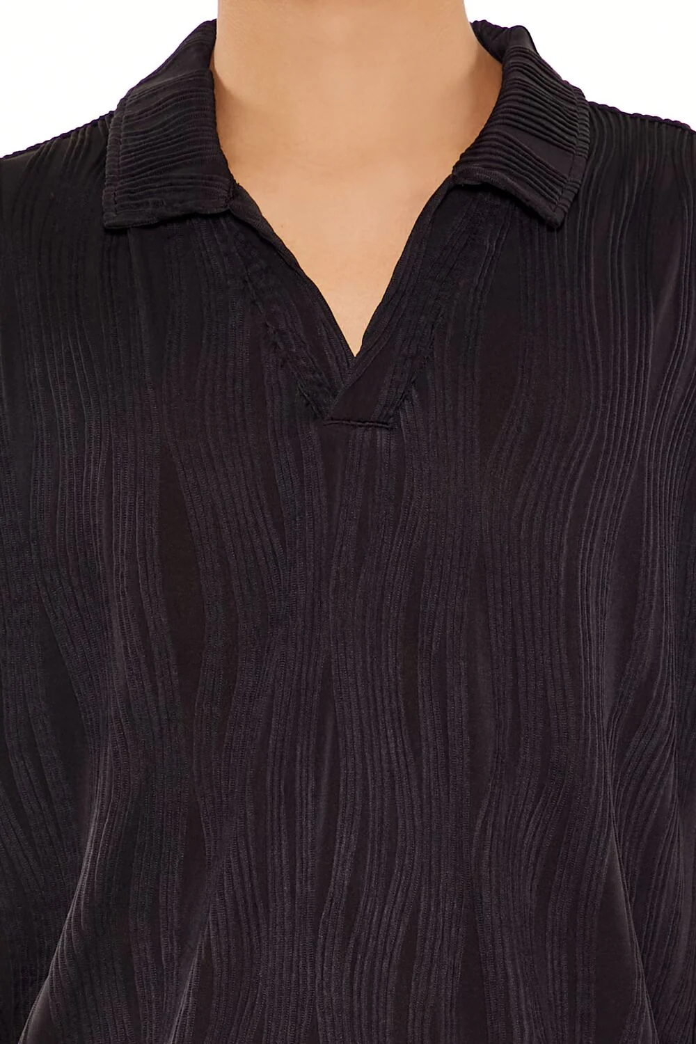 Textured Slim-Fit V-Neck Polo Shirt - Image 3