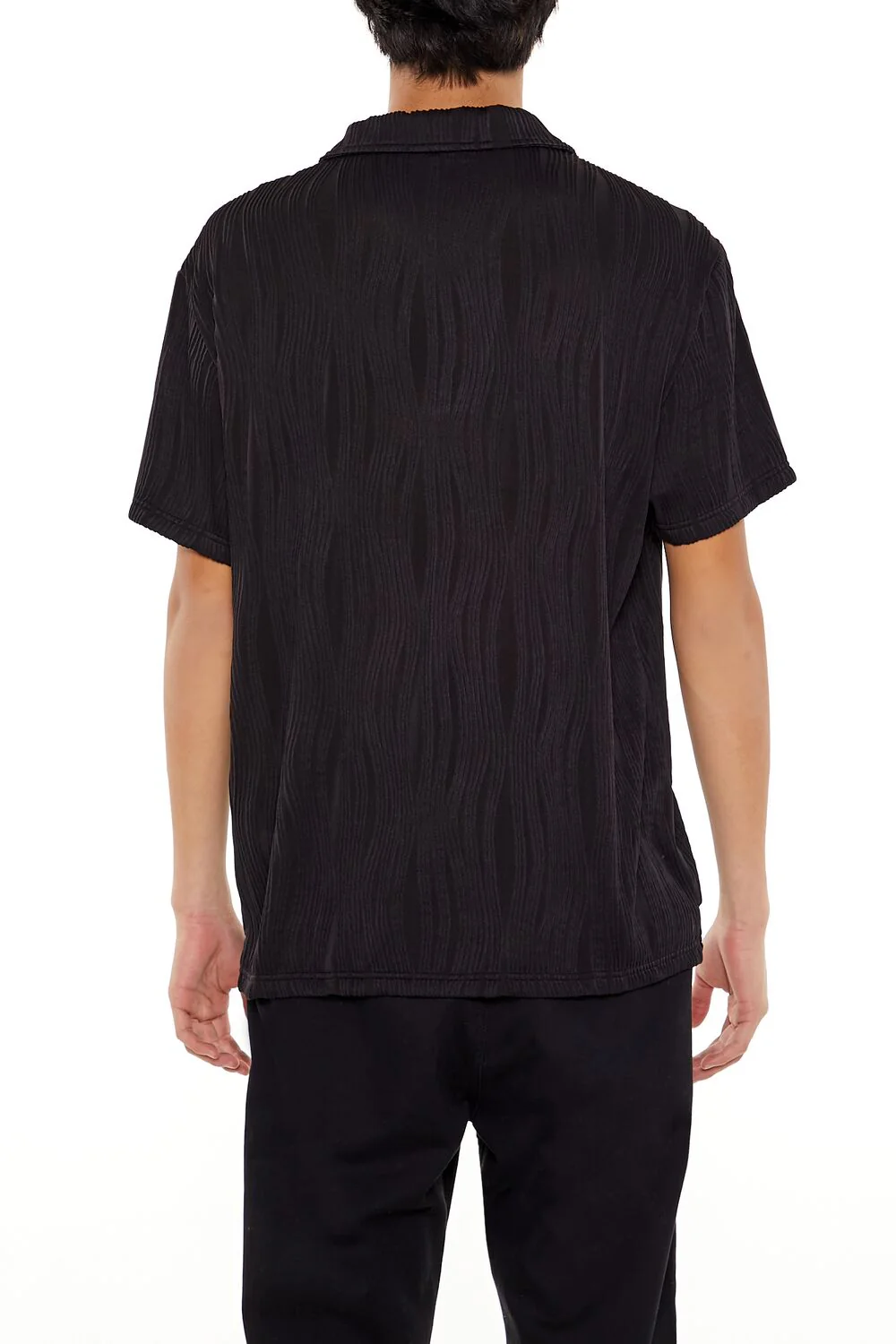 Textured Slim-Fit V-Neck Polo Shirt - Image 5