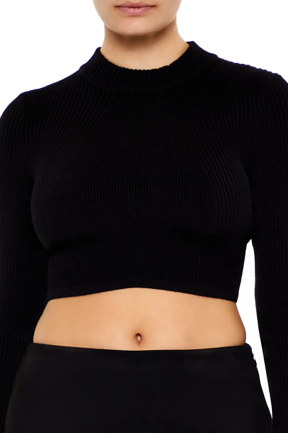 Cropped Mock Neck Sweater - Image 3