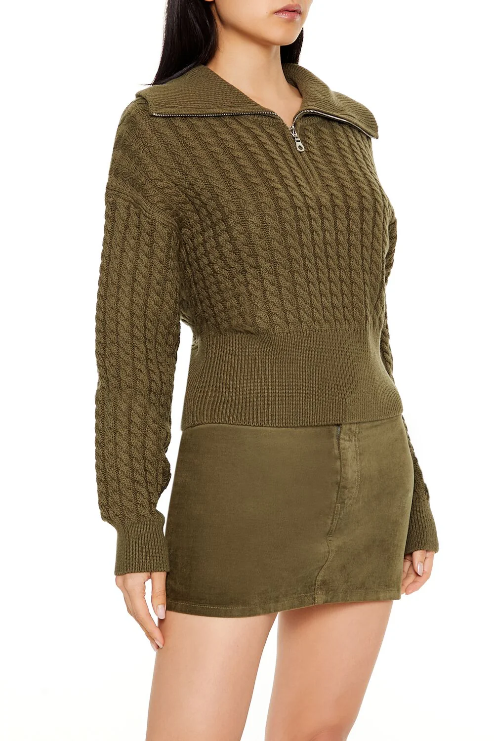 Half-Zip Cable Knit Sweater - Image 4