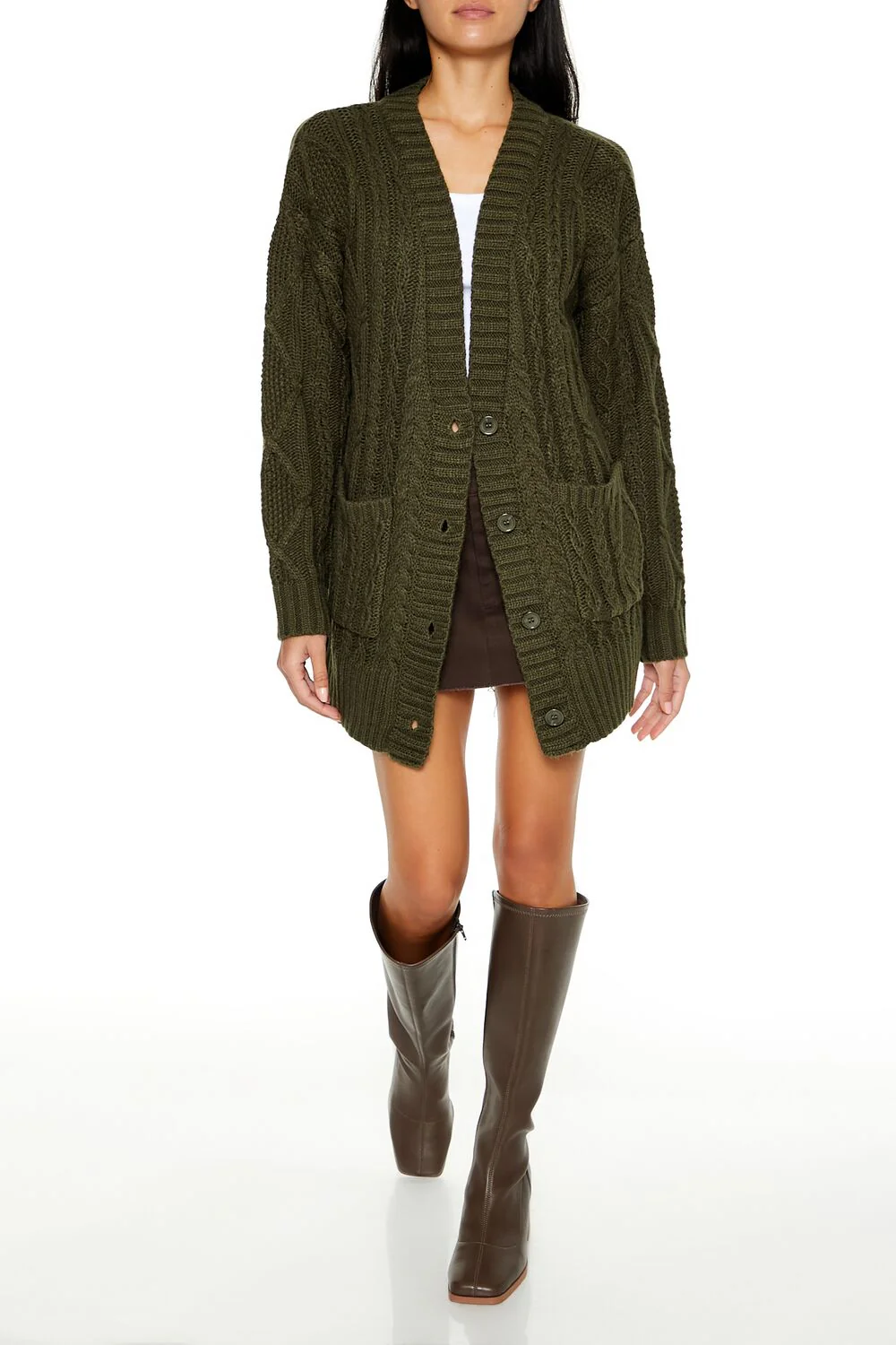 Chunky Knit Cardigan Sweater - Image 2