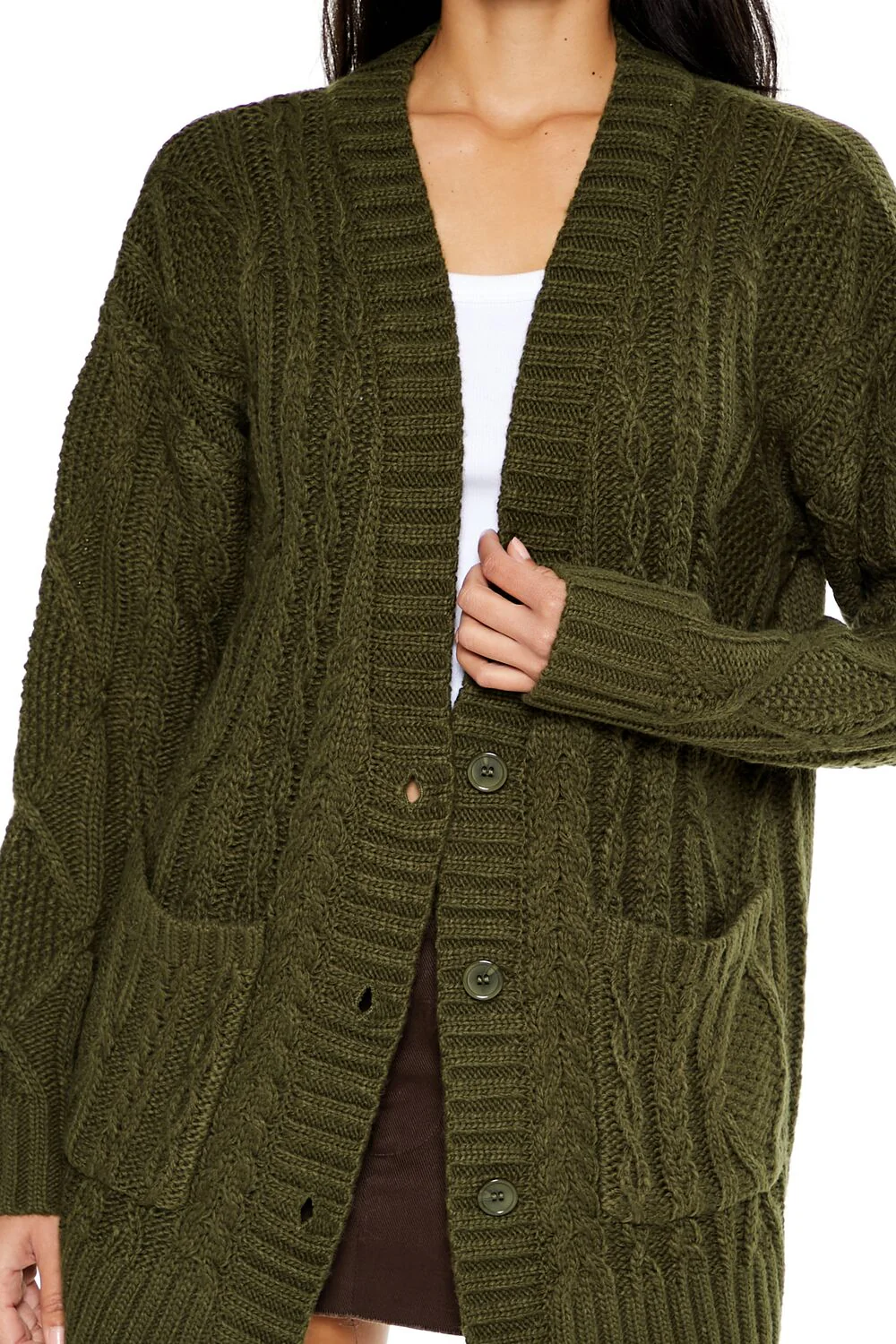 Chunky Knit Cardigan Sweater - Image 3