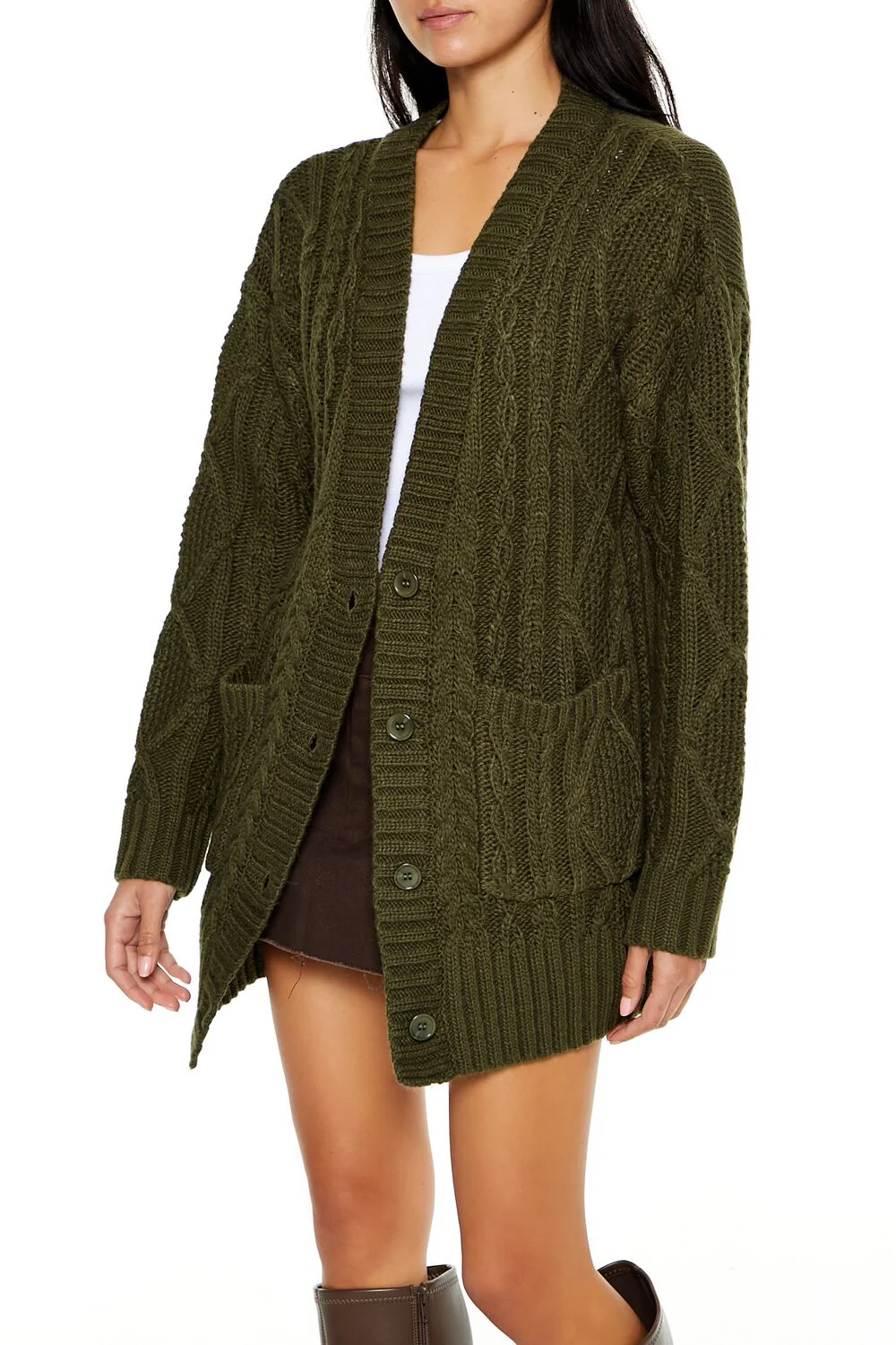 Chunky Knit Cardigan Sweater - Image 4