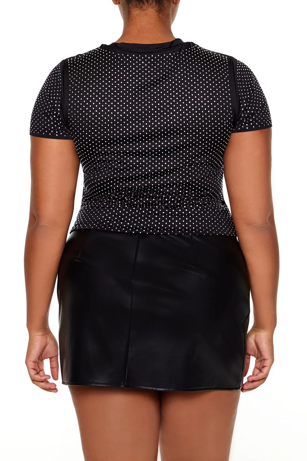 Plus Size Contour Sculpt Rhinestone Tee - Image 5