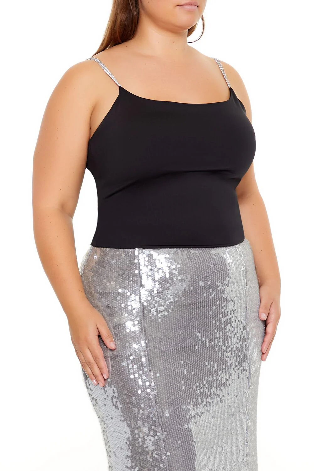 Plus Size Rhinestone-Strap Cami - Image 4
