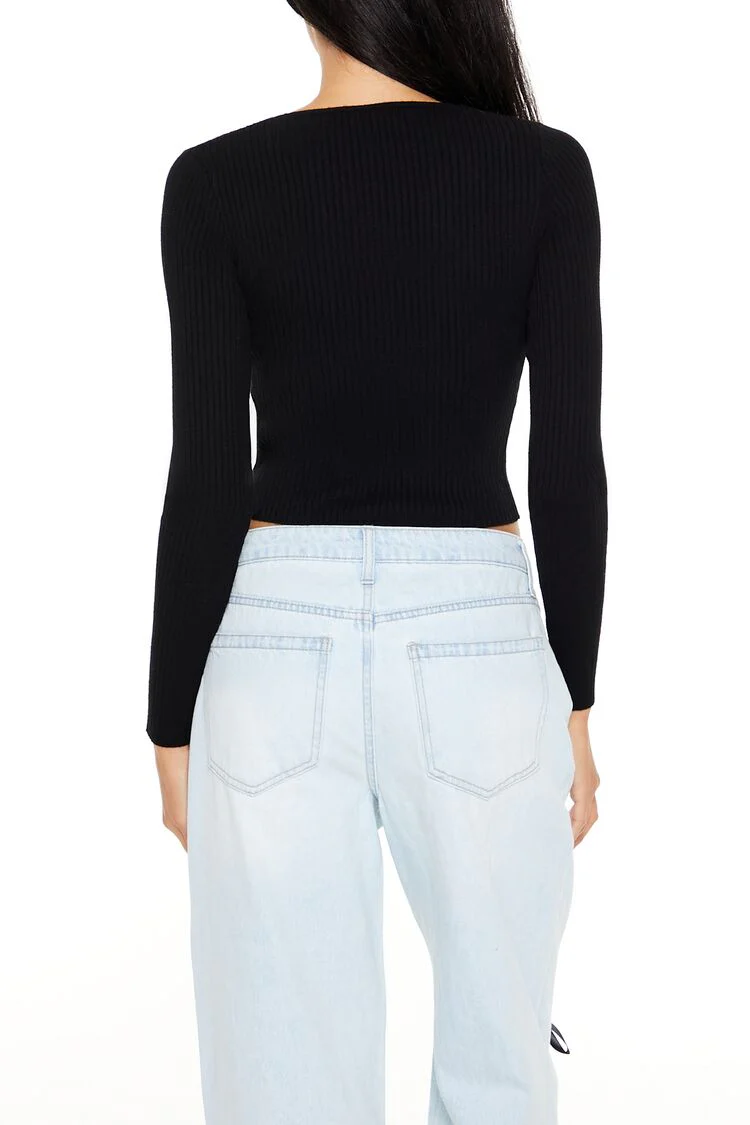 Cropped Cardigan Sweater - Image 5