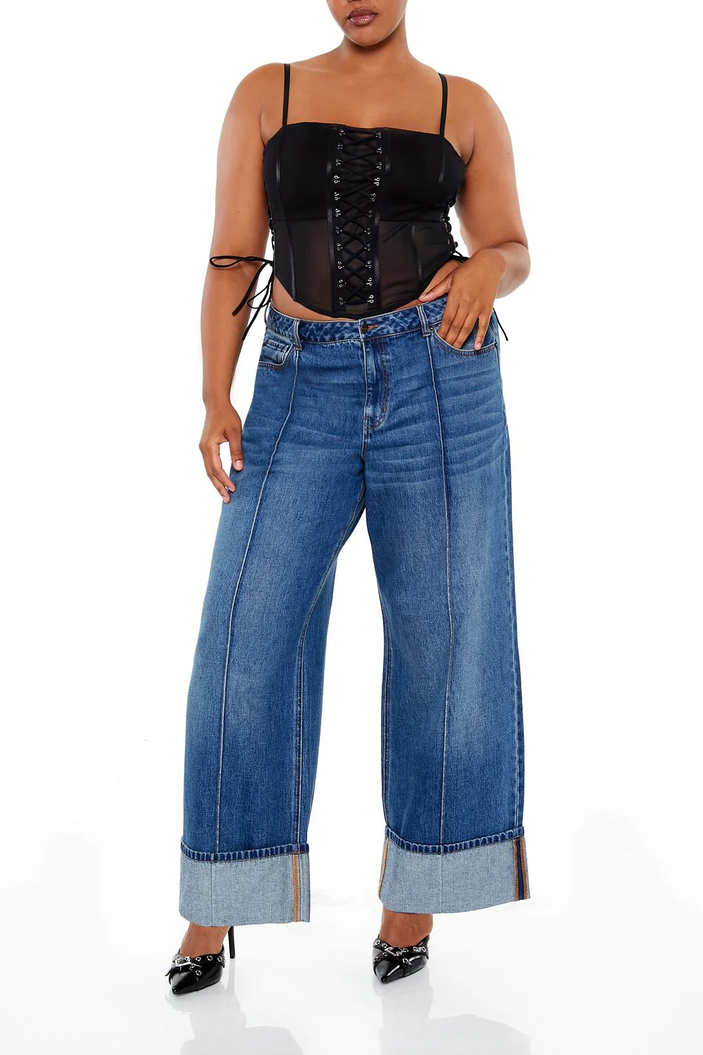 Plus Size Corset Mesh Cami - Image 2