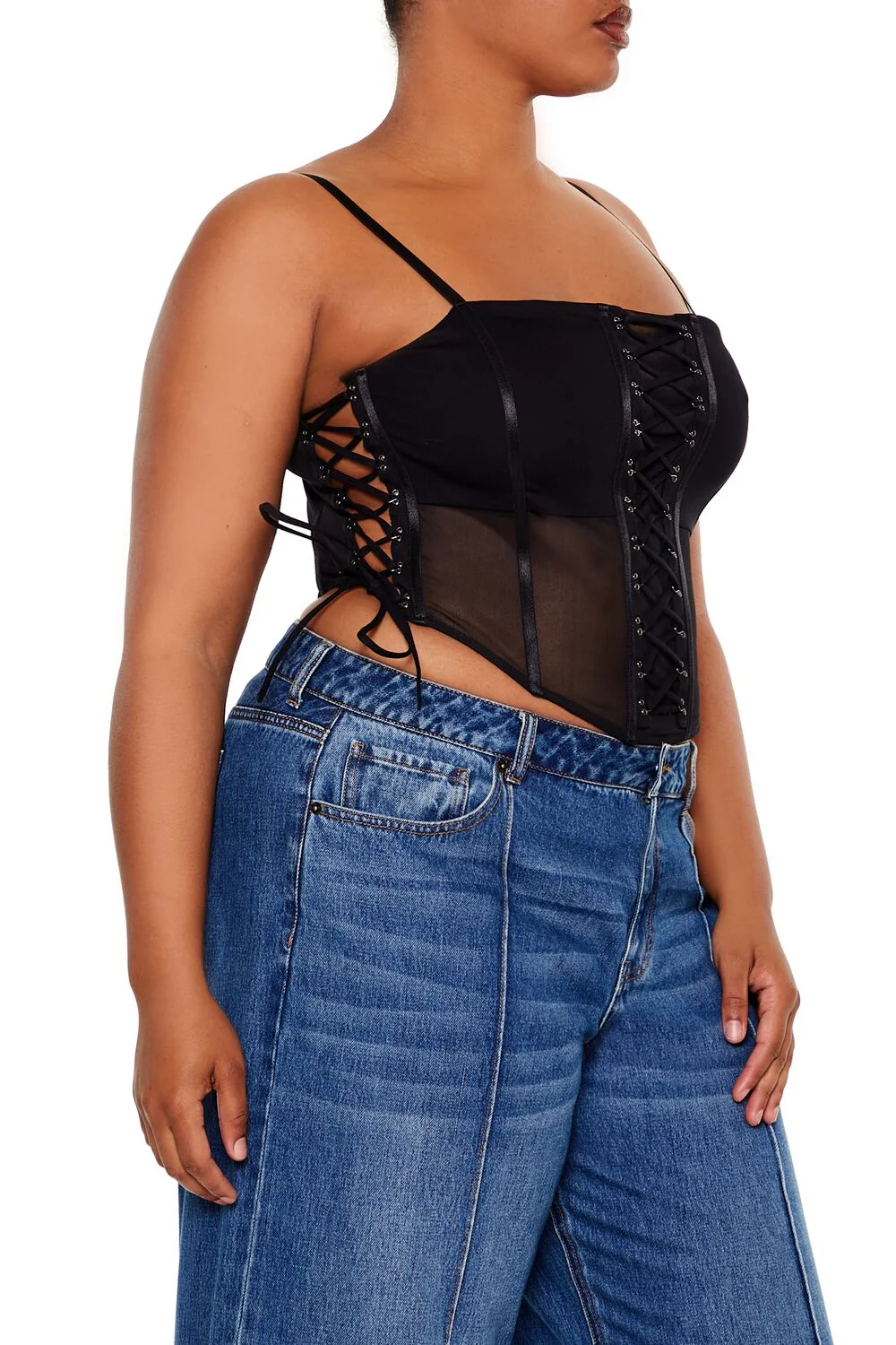 Plus Size Corset Mesh Cami - Image 4