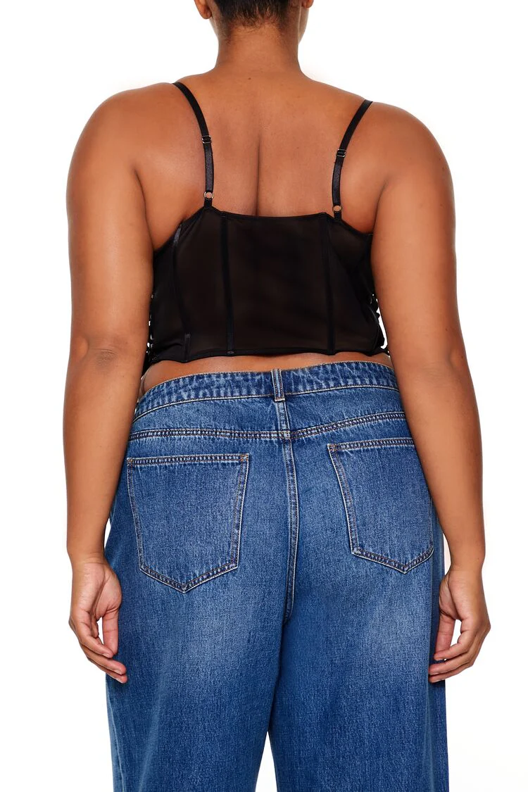 Plus Size Corset Mesh Cami - Image 5