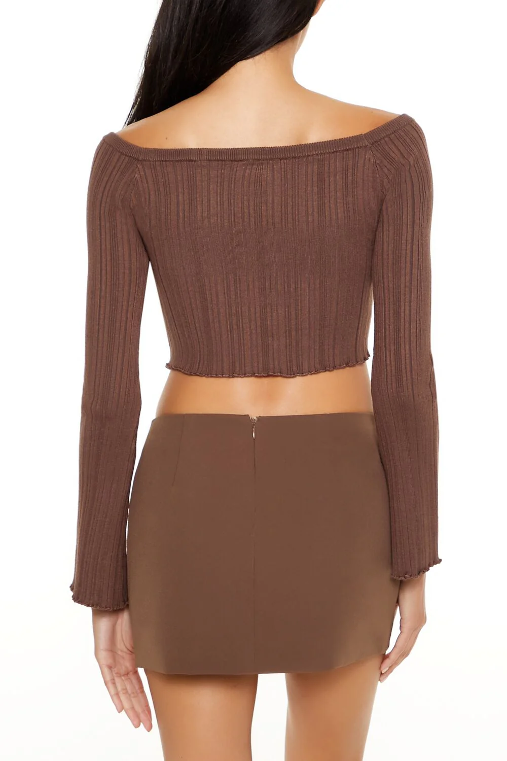 Off-the-Shoulder V-Hem Sweater - Image 5