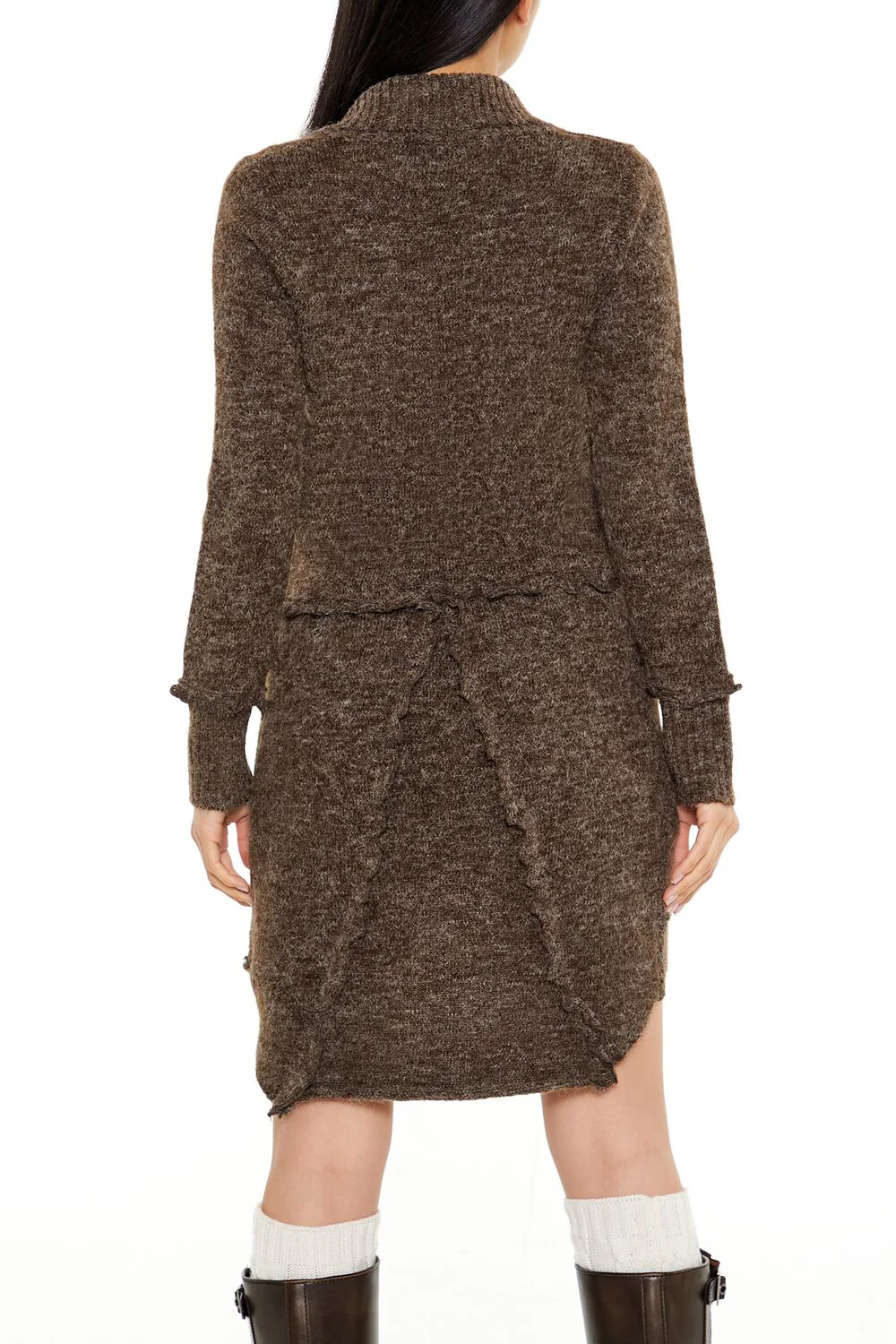 Tie-Front Longline Cardigan Sweater - Image 10