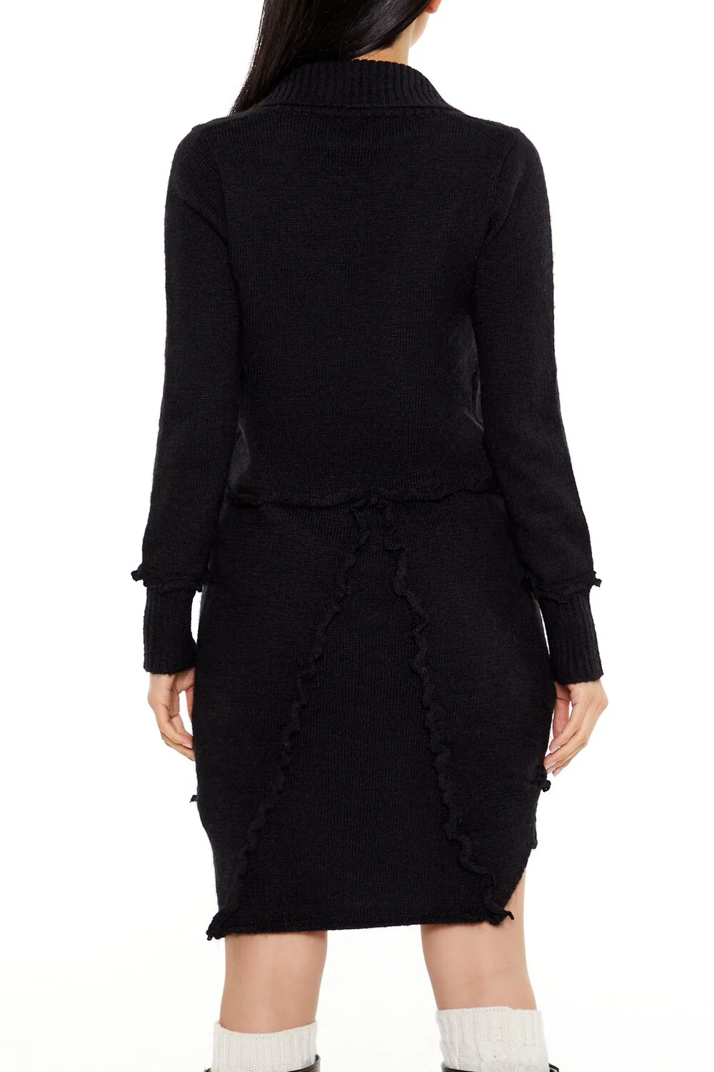 Tie-Front Longline Cardigan Sweater - Image 5