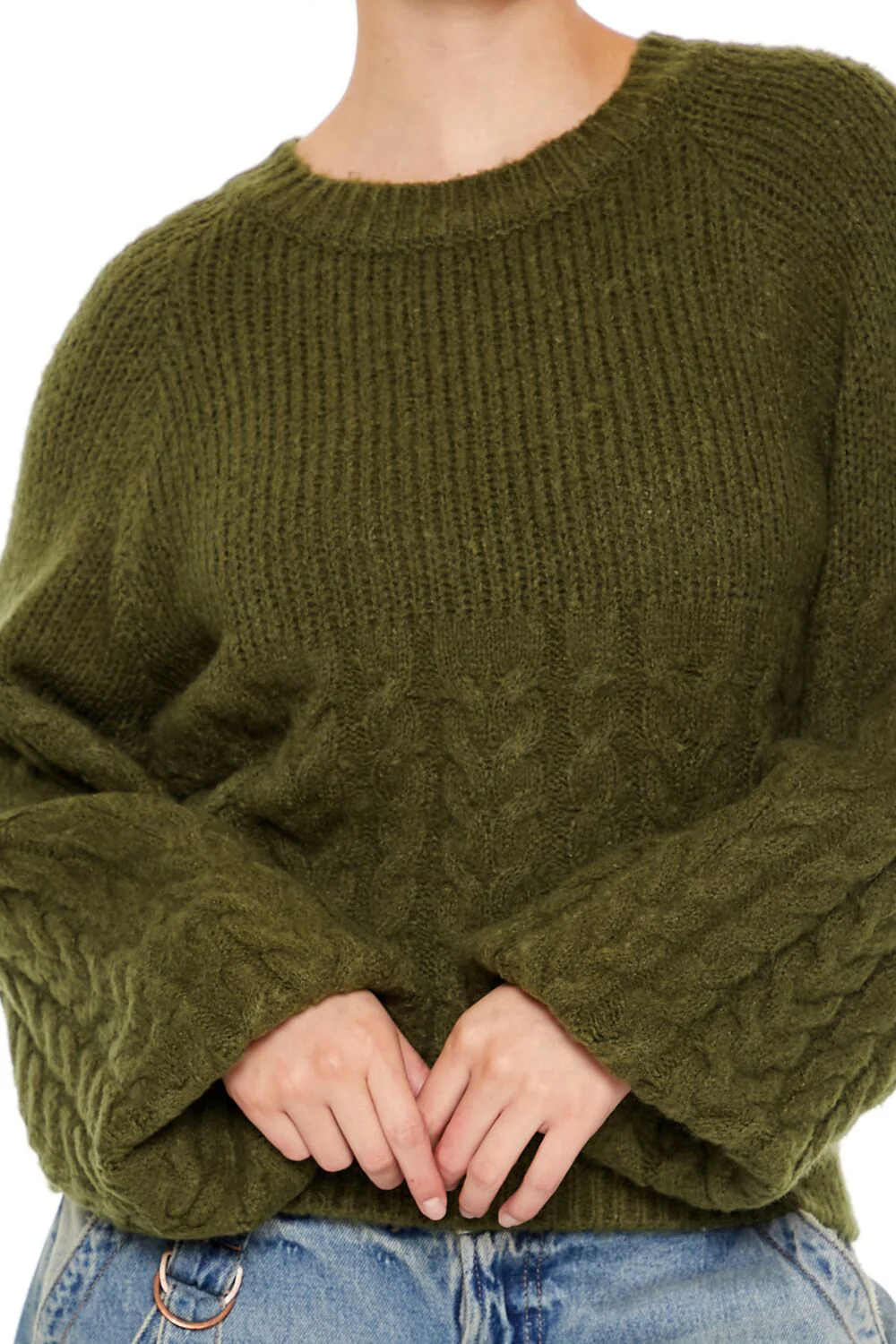 Peasant-Sleeve Cable Knit Sweater - Image 13