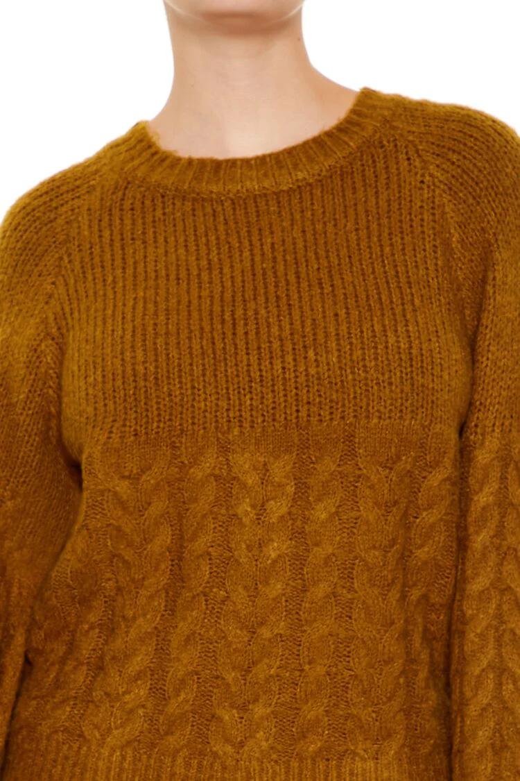 Peasant-Sleeve Cable Knit Sweater - Image 8