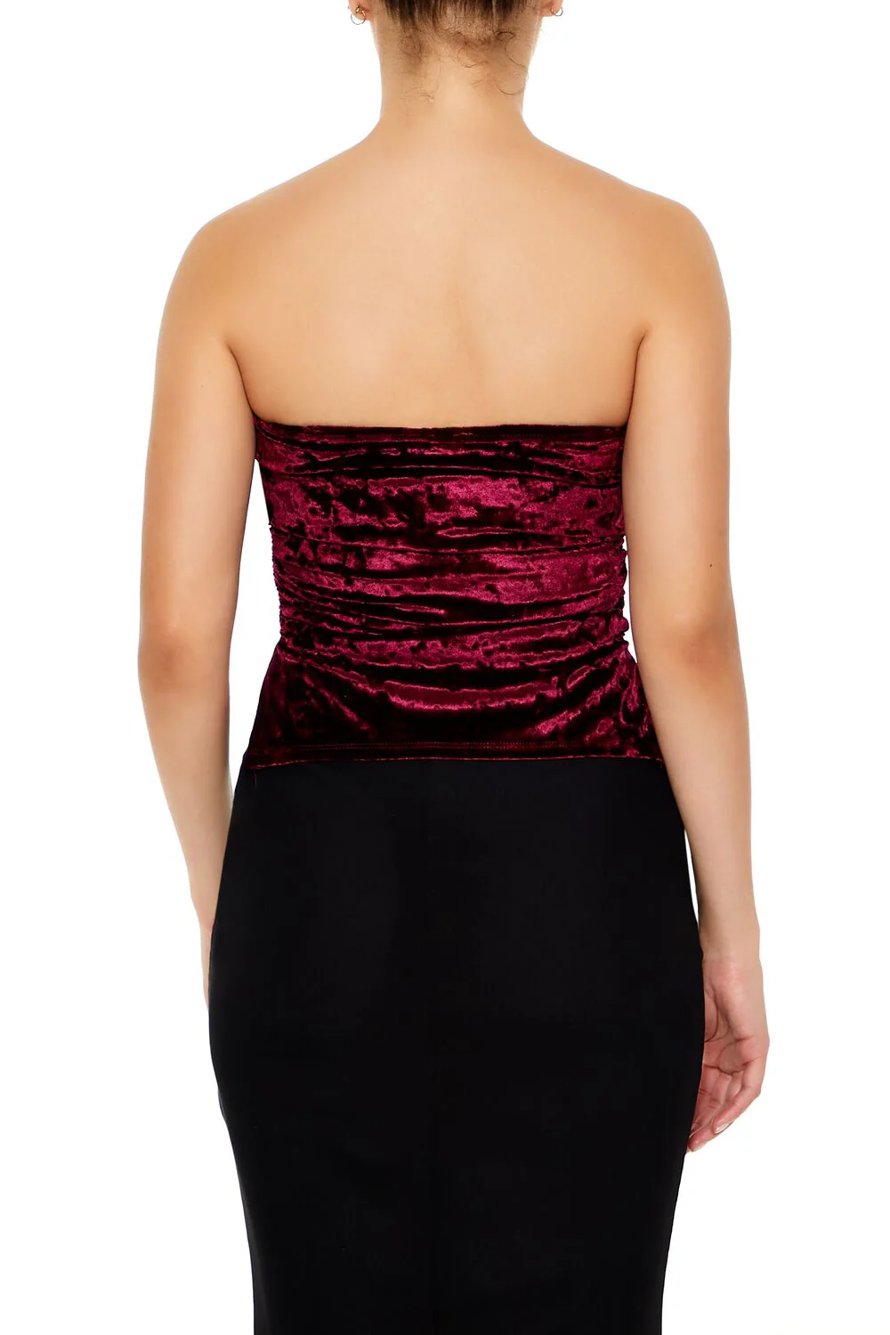 Split-Hem Velvet Tube Top - Image 15