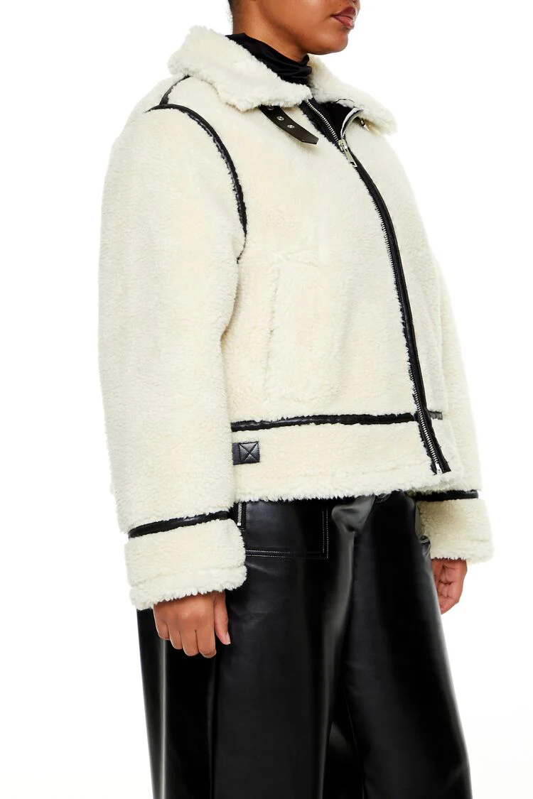 Plus Size Faux Shearling Jacket - Image 4