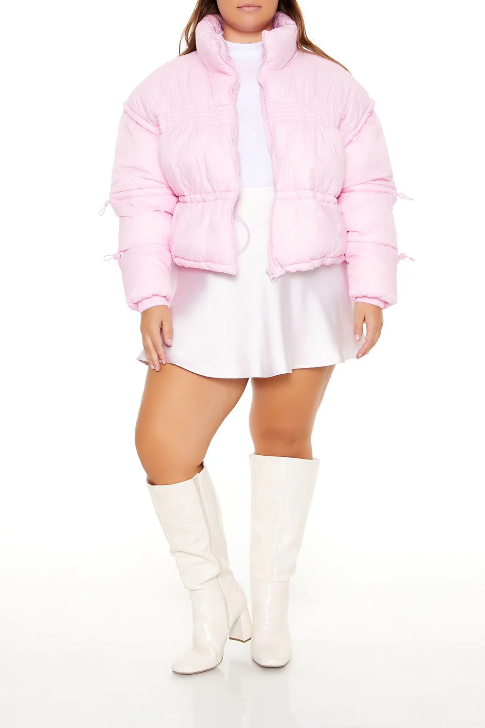 Plus Size Cropped Puffer Jacket - Image 2