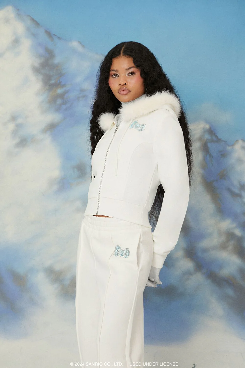 Hello Kitty Faux Fur Zip-Up Hoodie - Image 4