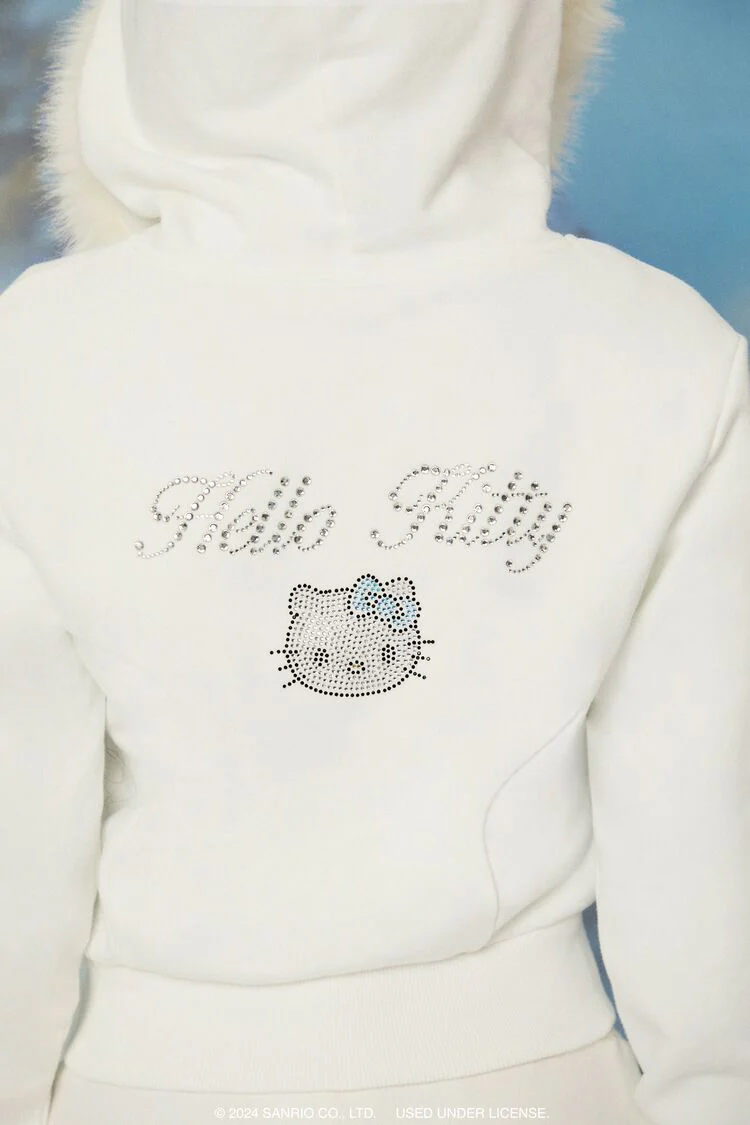 Hello Kitty Faux Fur Zip-Up Hoodie - Image 6