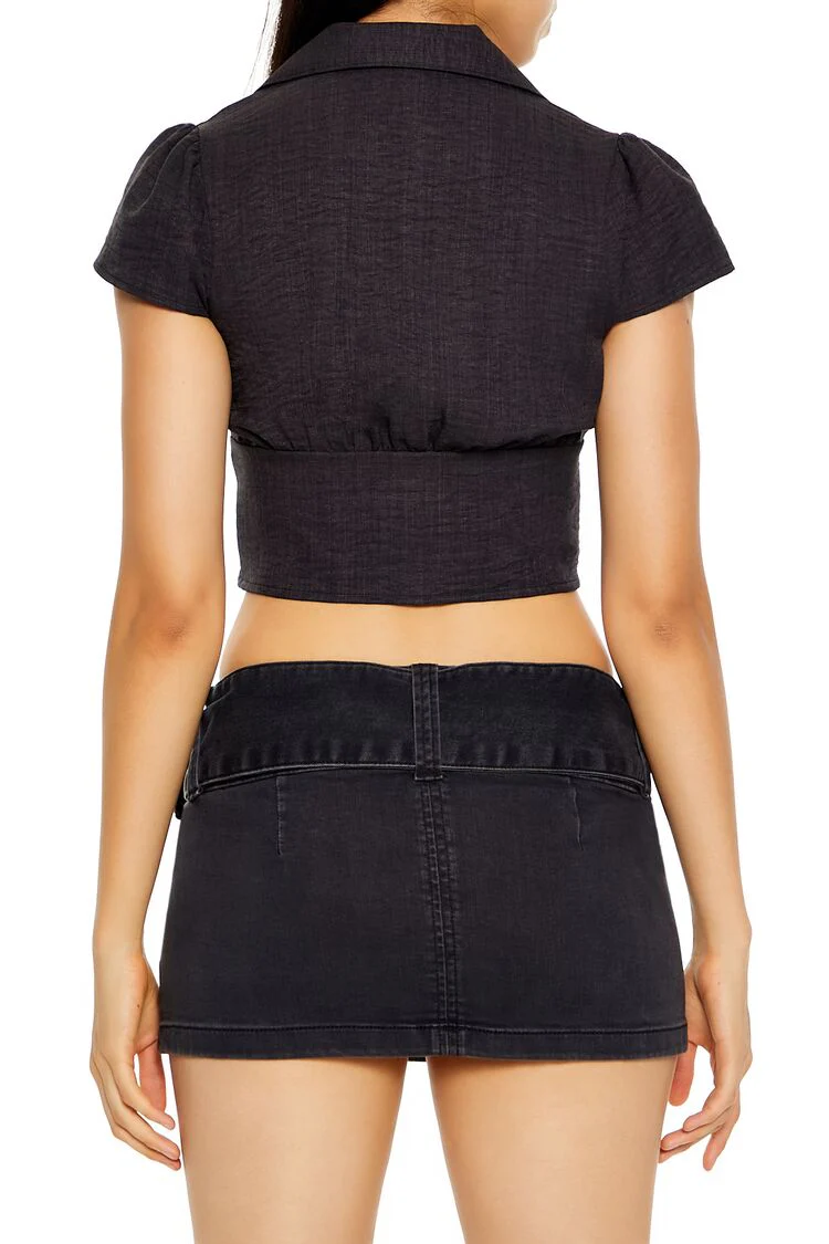 Chiffon Bustier Crop Top - Image 5