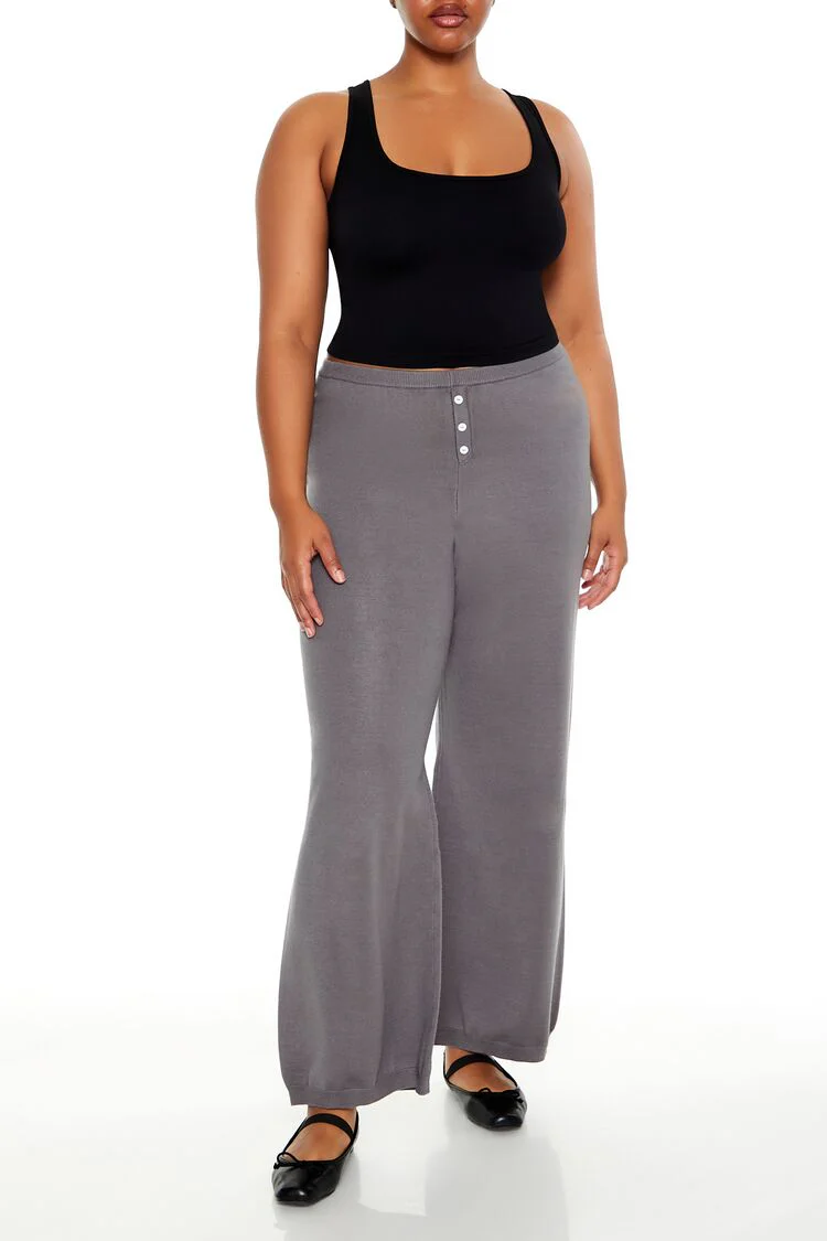 Plus Size Sweater-Knit Wide Pants - Image 6