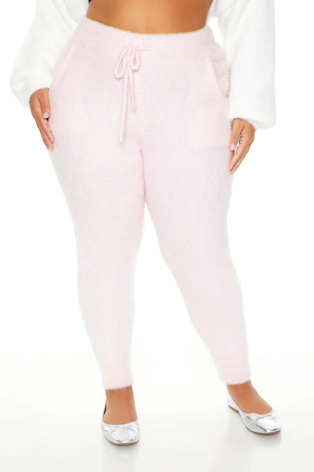 Plus Size Fuzzy Sweater-Knit Joggers - Image 12