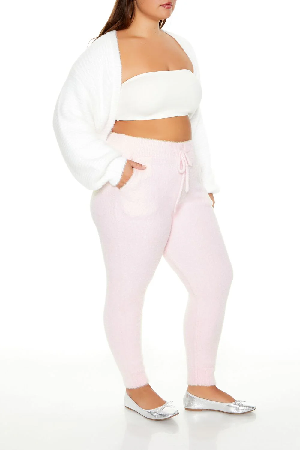 Plus Size Fuzzy Sweater-Knit Joggers - Image 13