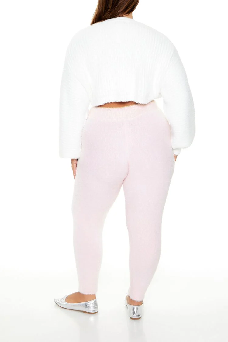 Plus Size Fuzzy Sweater-Knit Joggers - Image 14