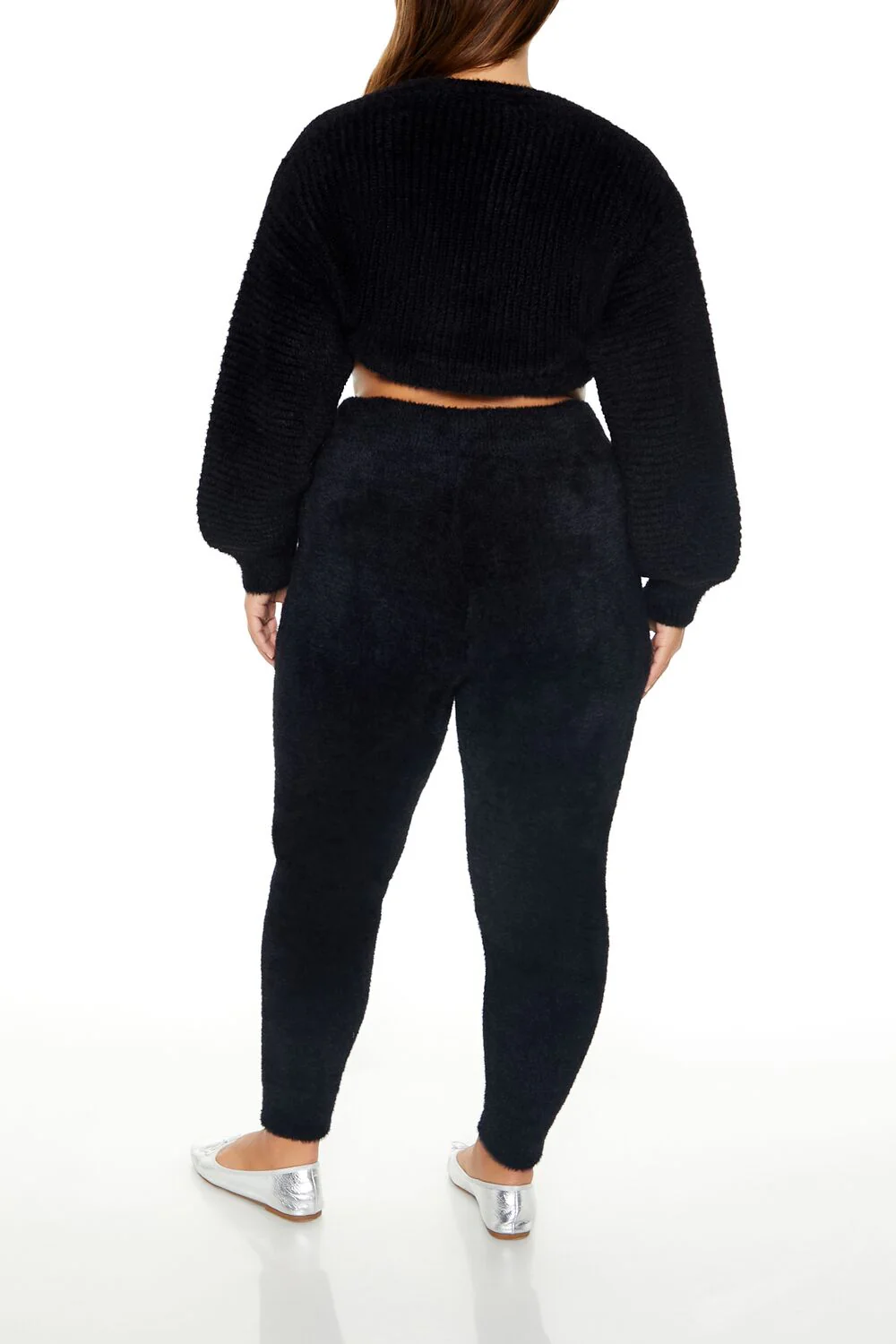 Plus Size Fuzzy Sweater-Knit Joggers - Image 4