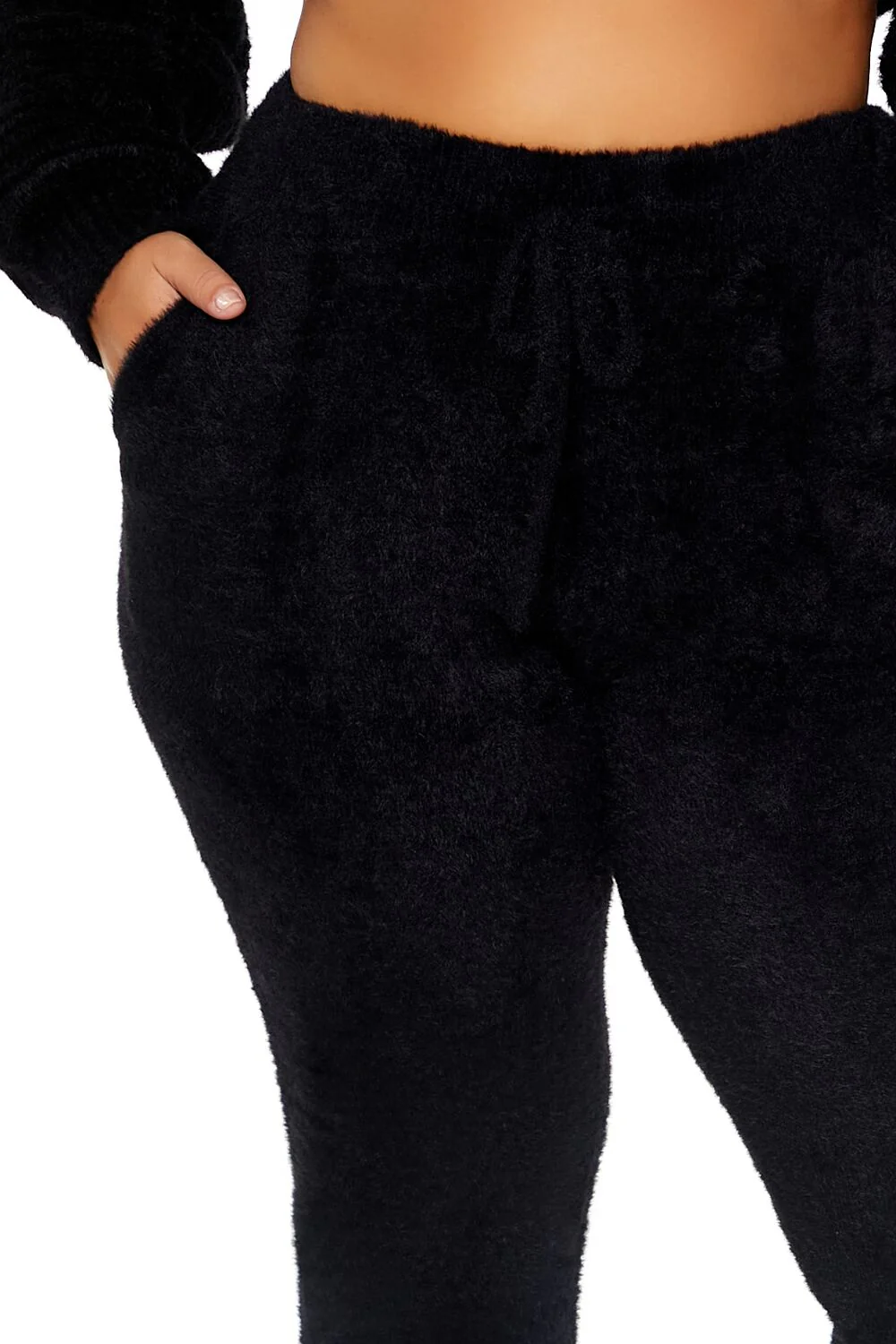 Plus Size Fuzzy Sweater-Knit Joggers - Image 5