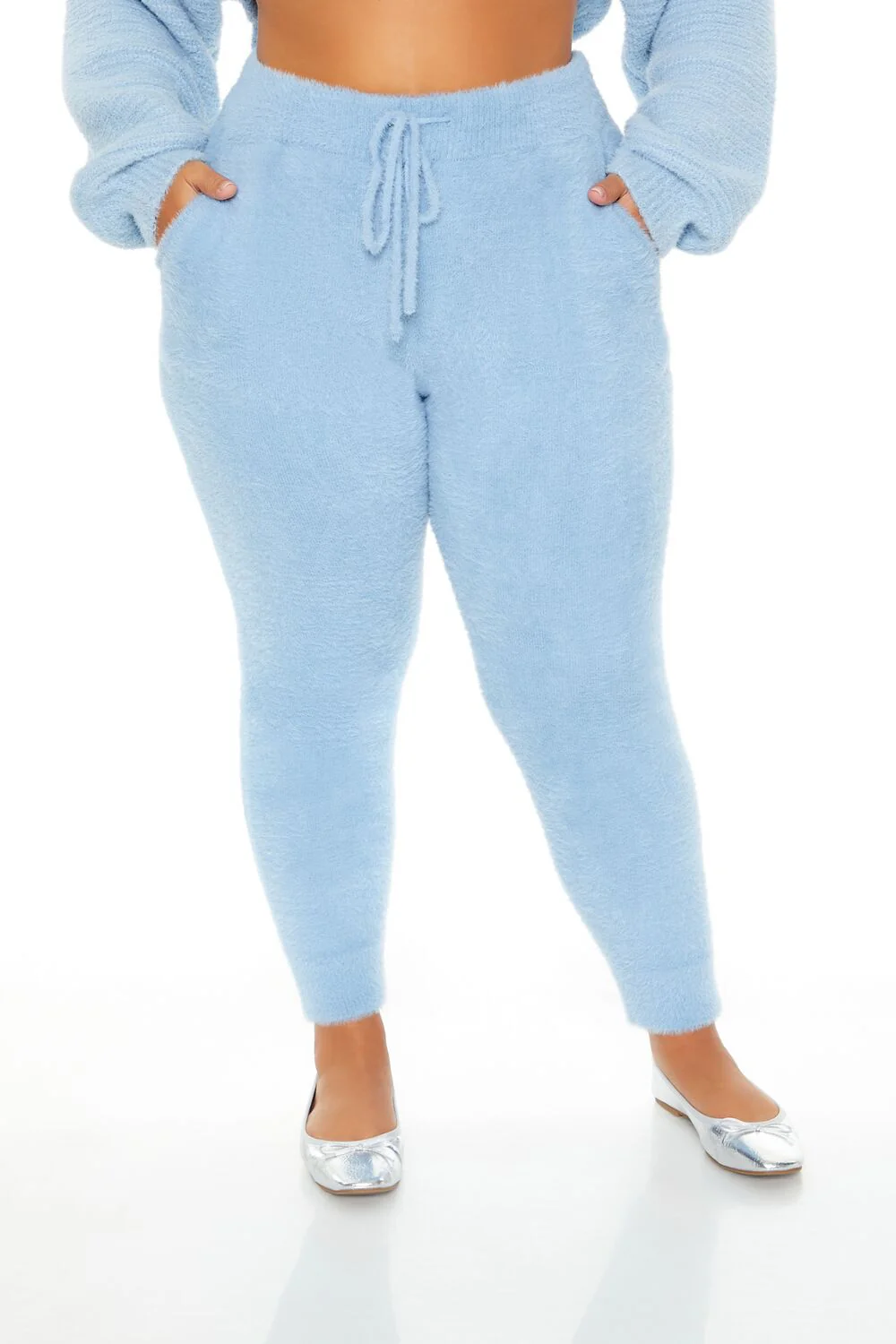 Plus Size Fuzzy Sweater-Knit Joggers - Image 7