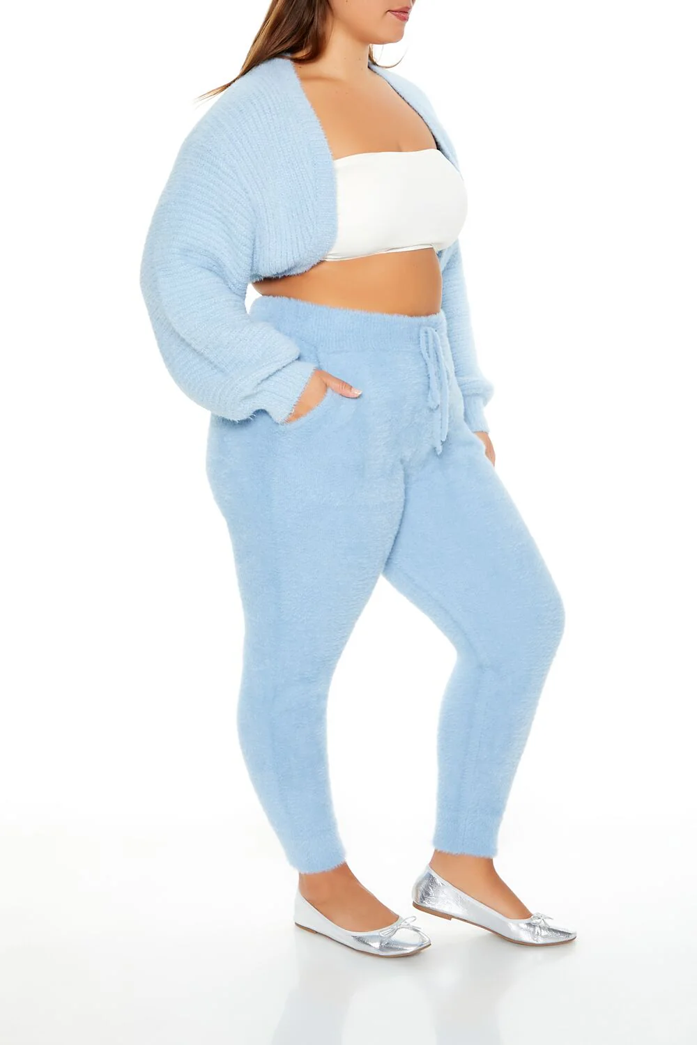 Plus Size Fuzzy Sweater-Knit Joggers - Image 8