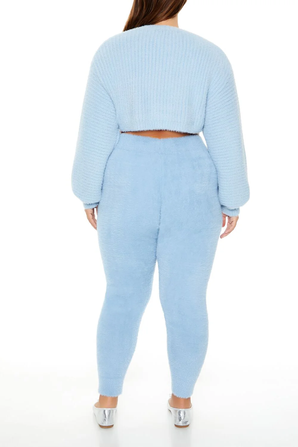 Plus Size Fuzzy Sweater-Knit Joggers - Image 9