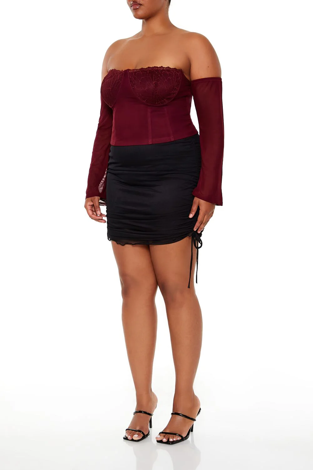 Plus Size Drawstring Mini Skirt - Image 3